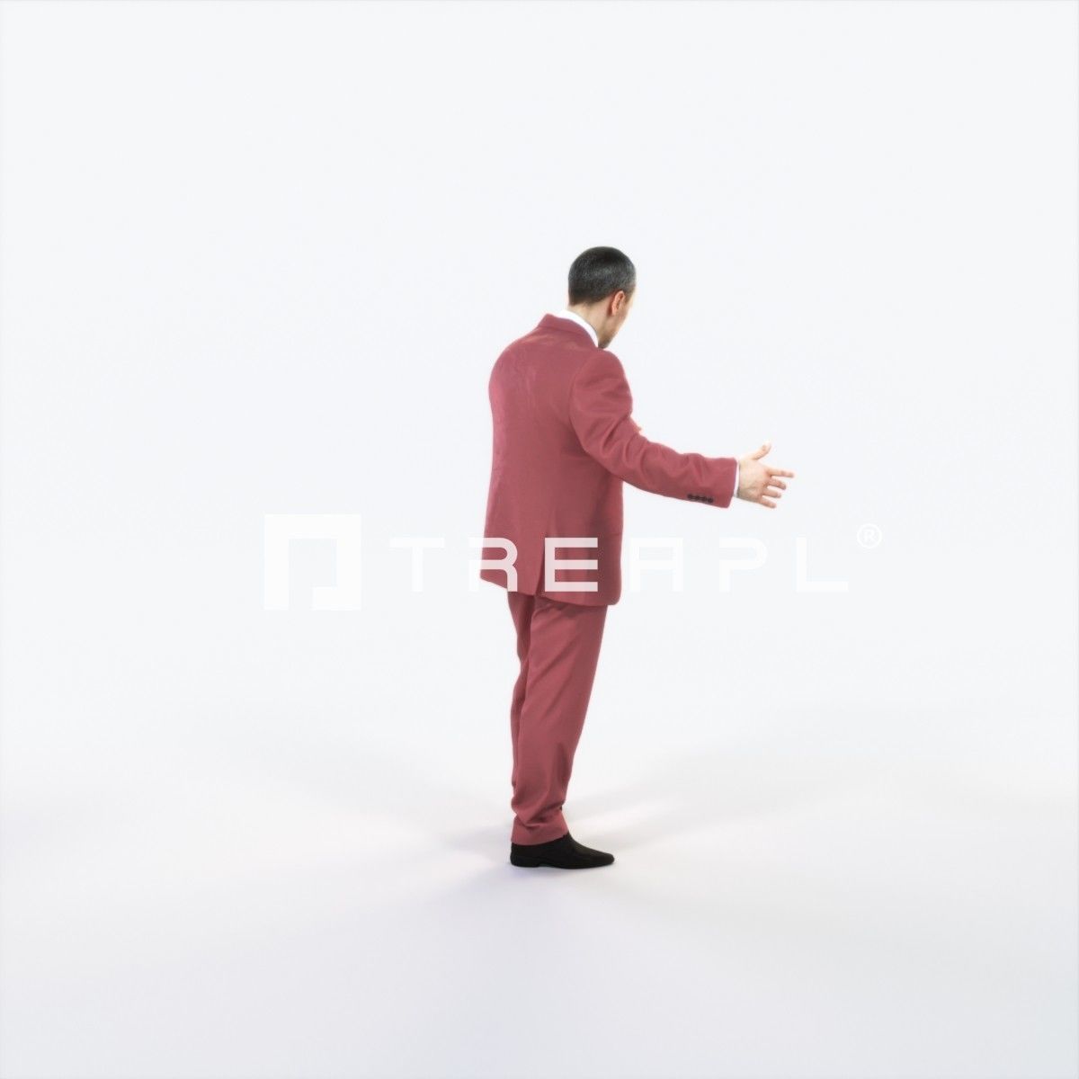 Fortitude 03L pointing Couple Pointing Elegant Man Low-poly 3D model_3