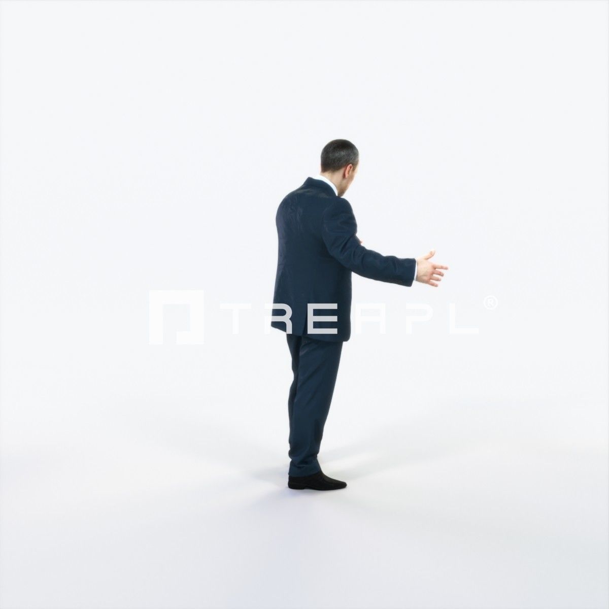 Fortitude 03H pointing Couple Pointing Elegant Man Low-poly 3D model_3