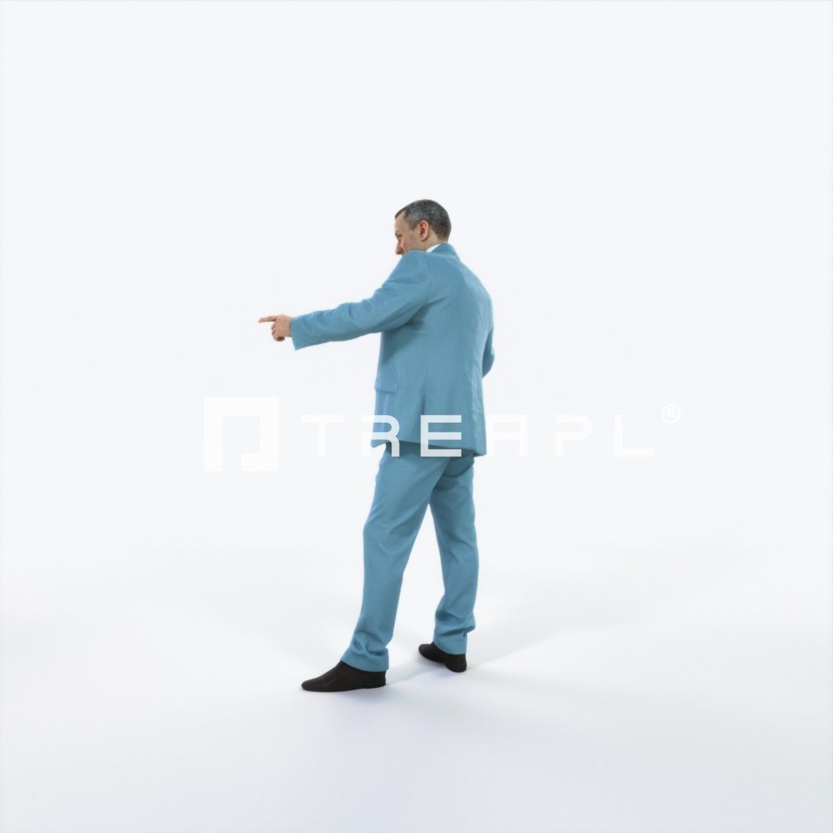 Fortitude 03F pointing Couple Pointing Elegant Man Low-poly 3D model_5