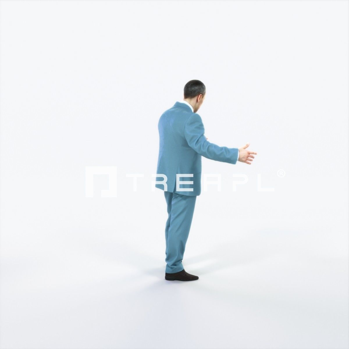 Fortitude 03F pointing Couple Pointing Elegant Man Low-poly 3D model_3