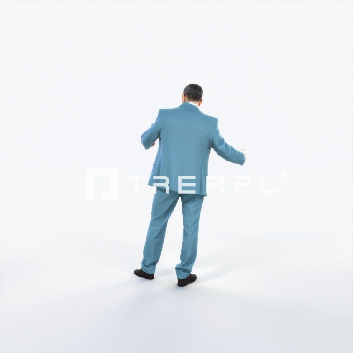 Fortitude 03F pointing Couple Pointing Elegant Man Low-poly 3D model_4