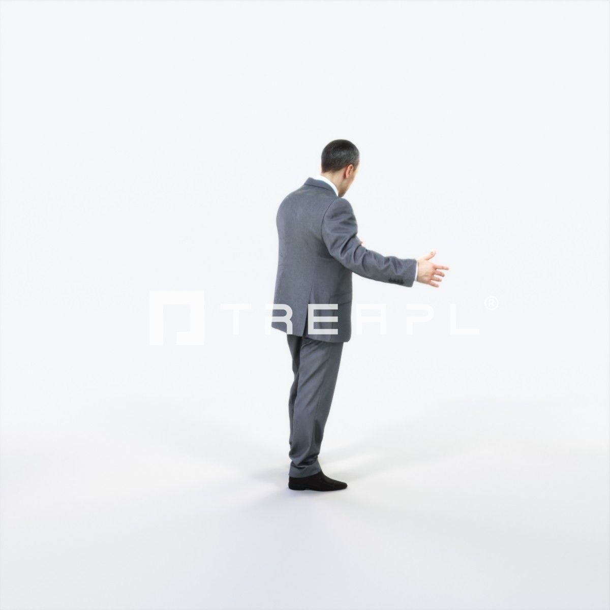 Fortitude 03A pointing Couple Pointing Elegant Man Low-poly 3D model_3