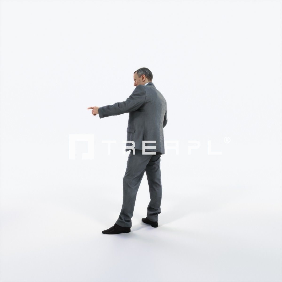 Fortitude 03A pointing Couple Pointing Elegant Man Low-poly 3D model_5