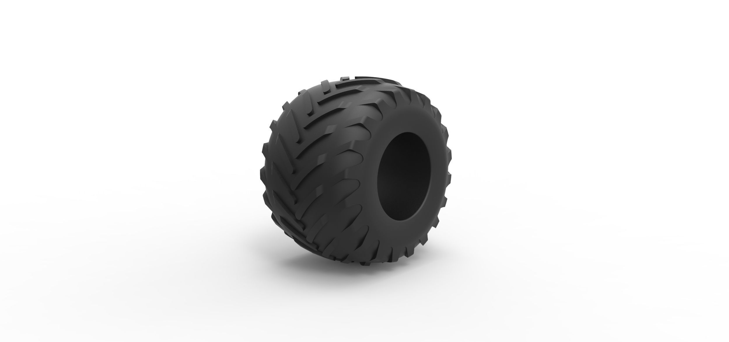 Monster Jam tire 29 Scale 1 to 25 3D print model_1