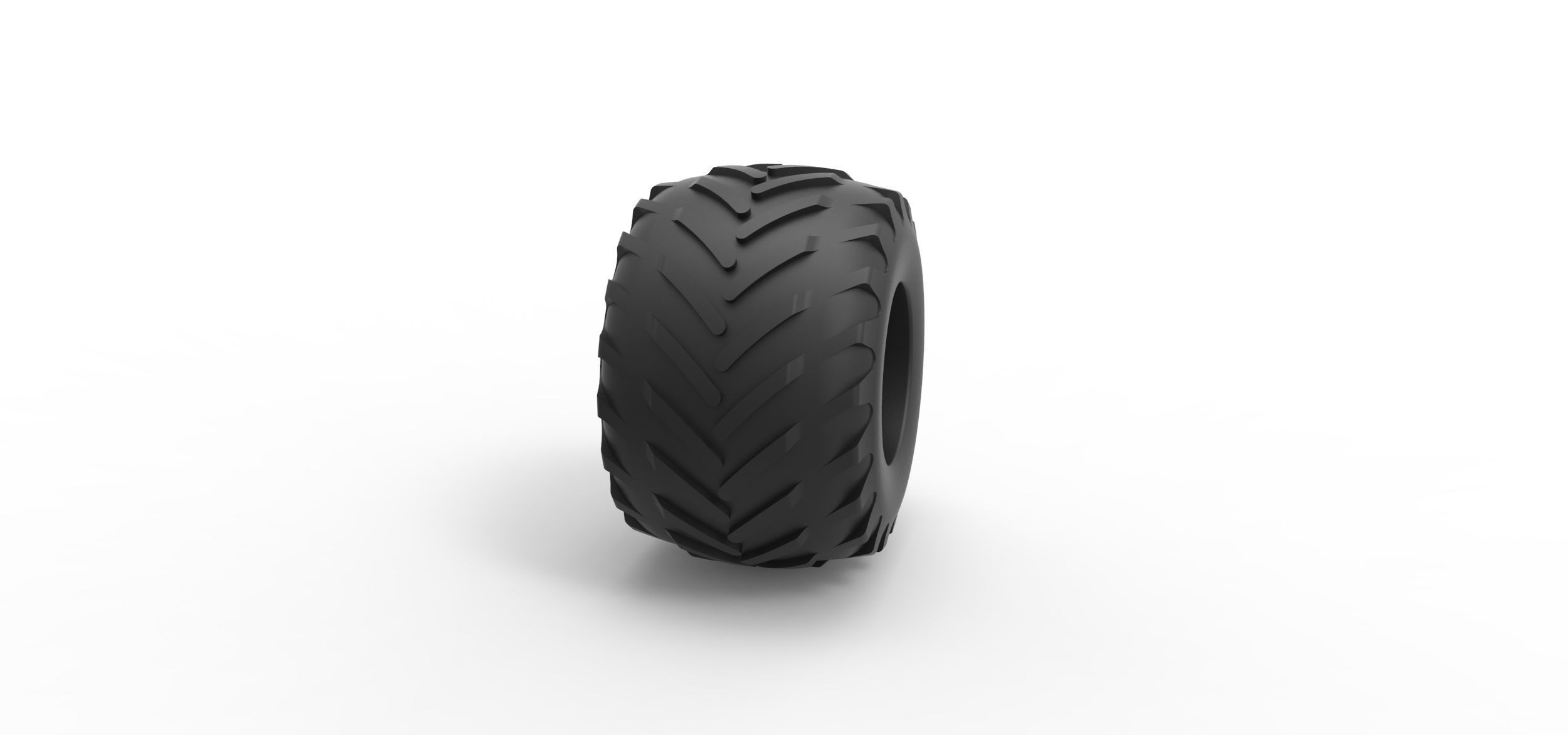 Monster Jam tire 29 Scale 1 to 25 3D print model_2