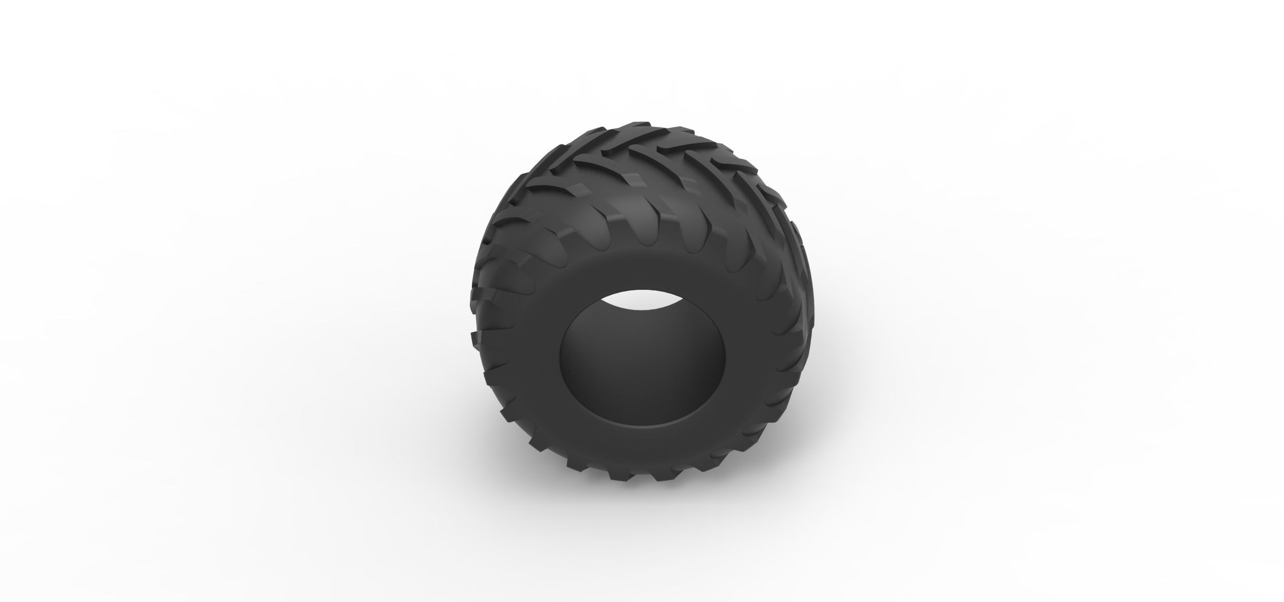 Monster Jam tire 29 Scale 1 to 25 3D print model_5