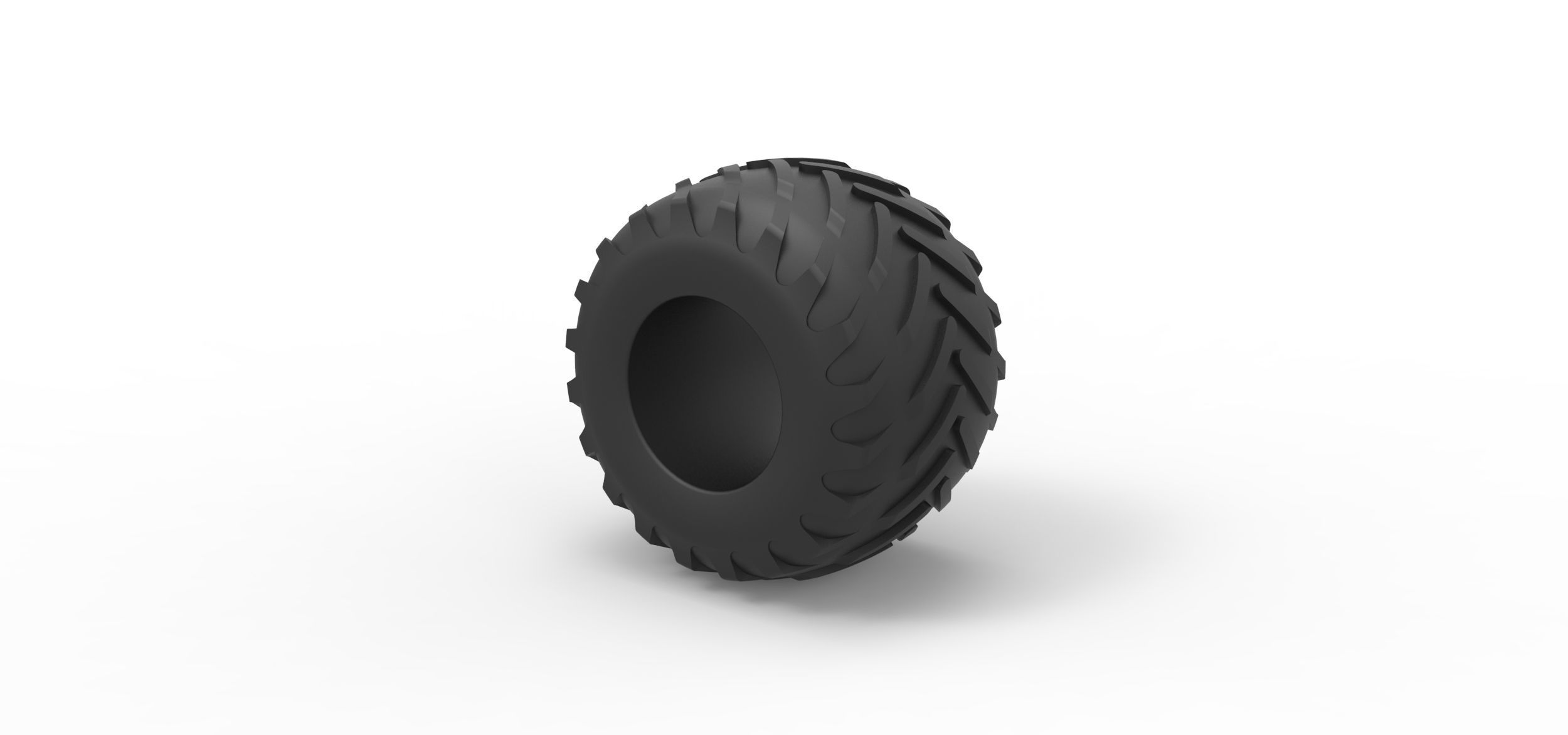 Monster Jam tire 29 Scale 1 to 25 3D print model_6