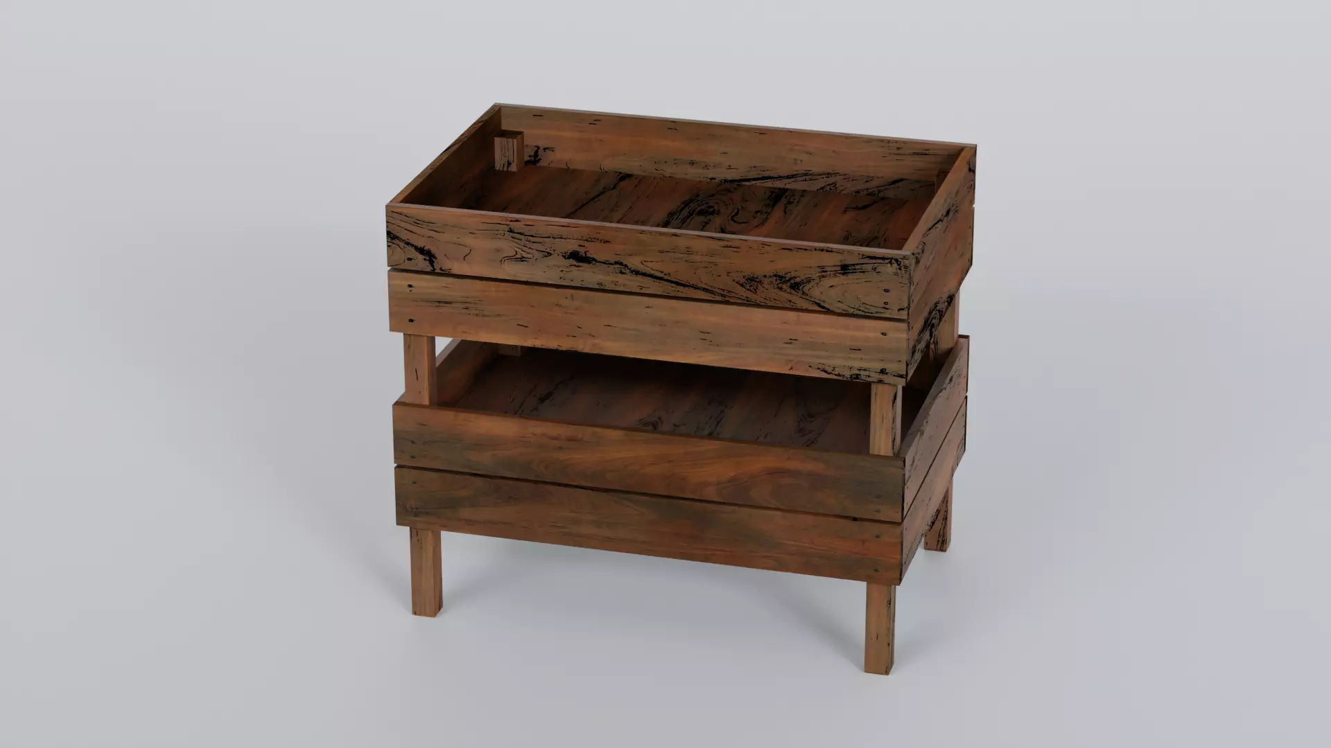 Wooden Fruit Basket - Game Ready Free 3D model