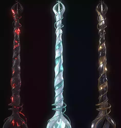 Fantazy Long Sword Melee Weapon Low-poly 3D model