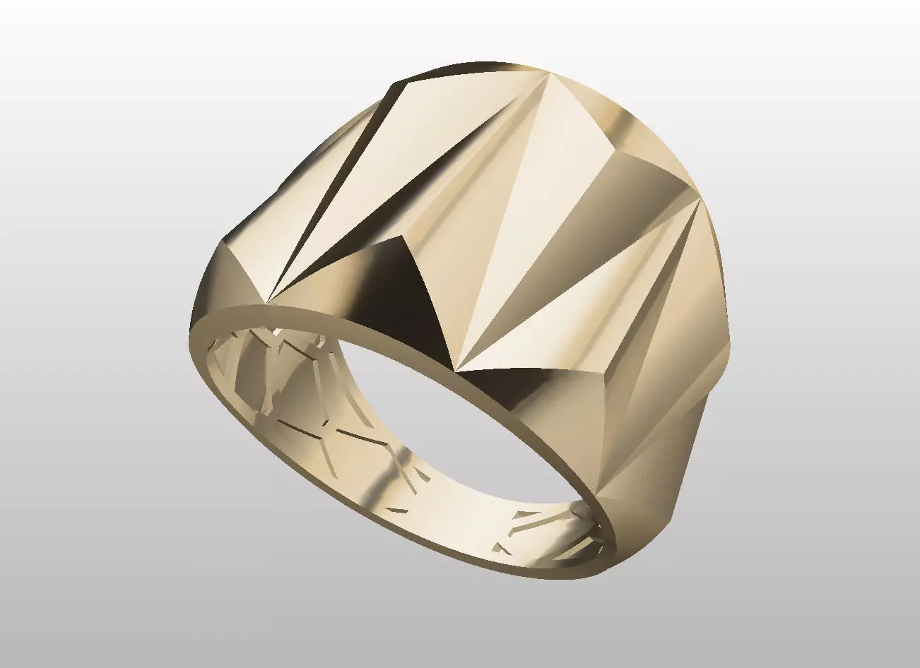 cuban faced ring hollow light weight 3D print model