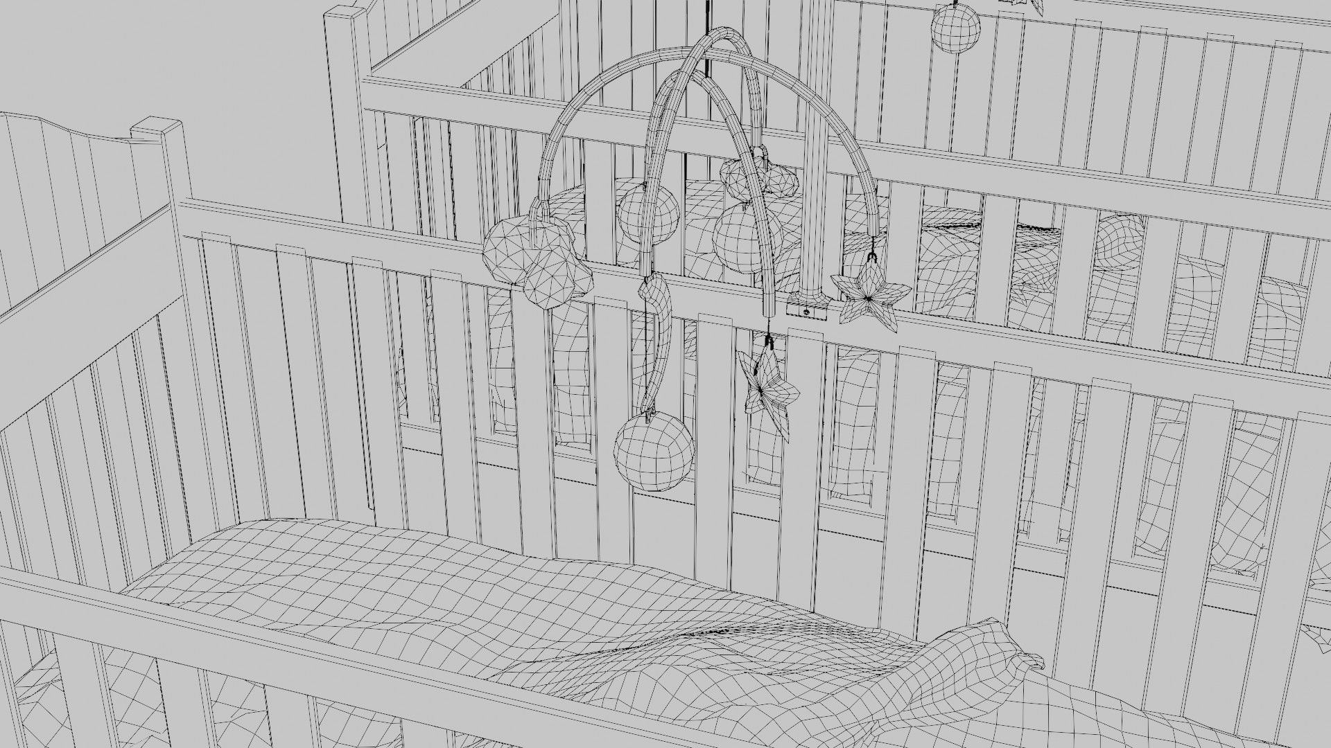 3D model Baby crib with clean and dirty 4k pbr textures VR / AR / lowpoly CGTrader