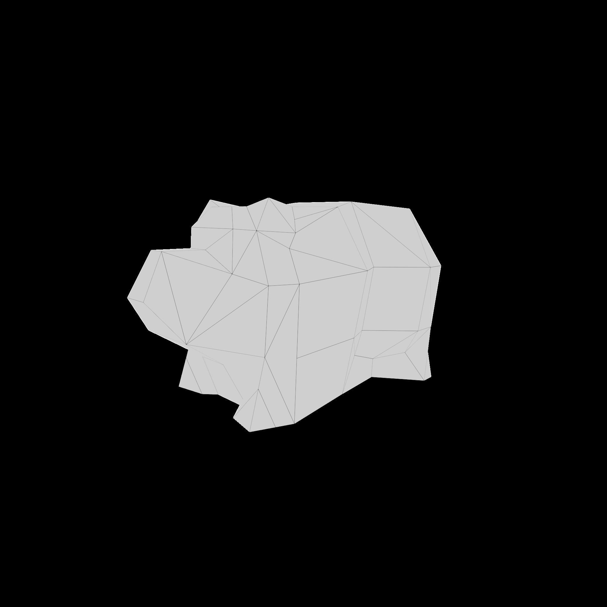 baby bear piggy bank Low-poly 3D model_6