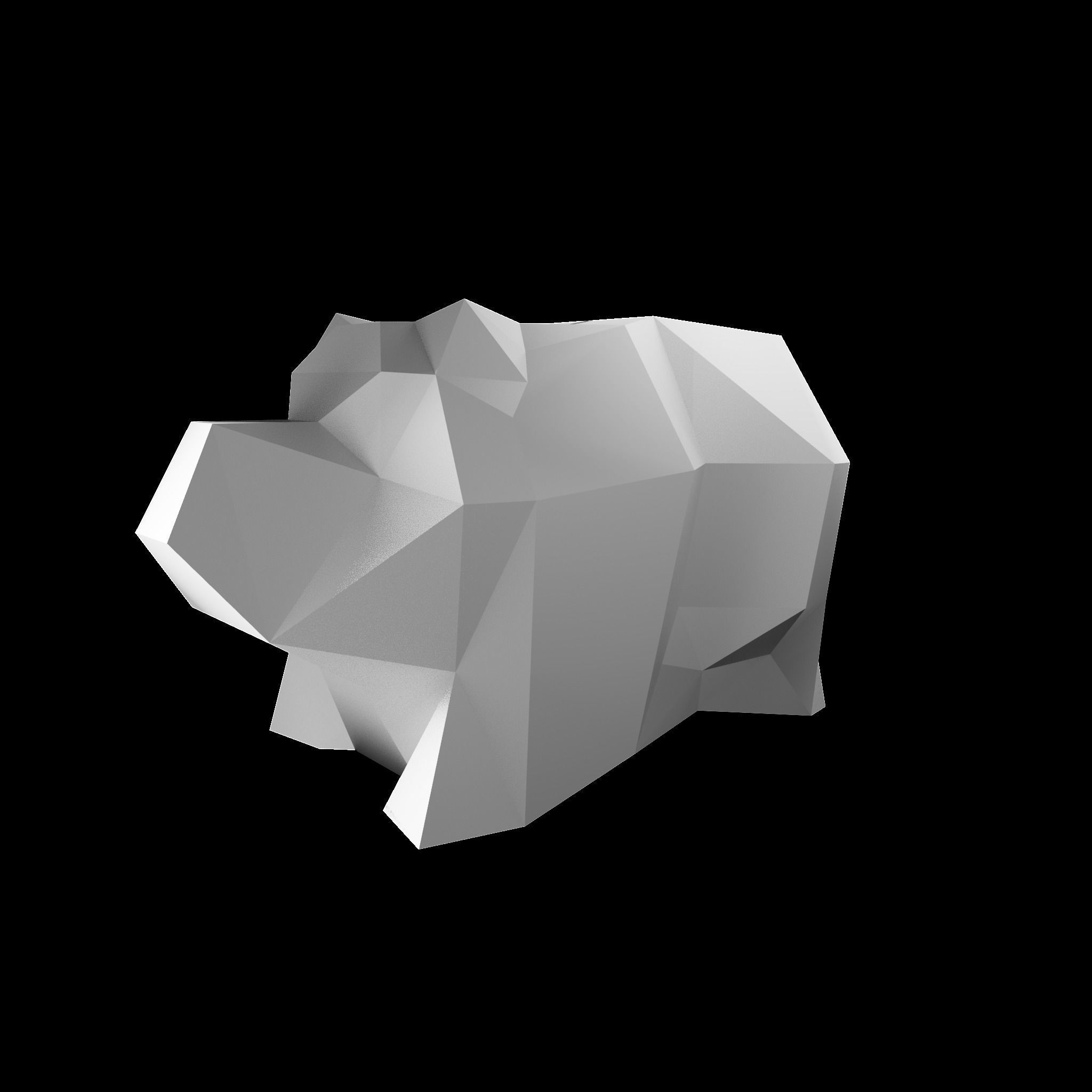 baby bear piggy bank Low-poly 3D model_3