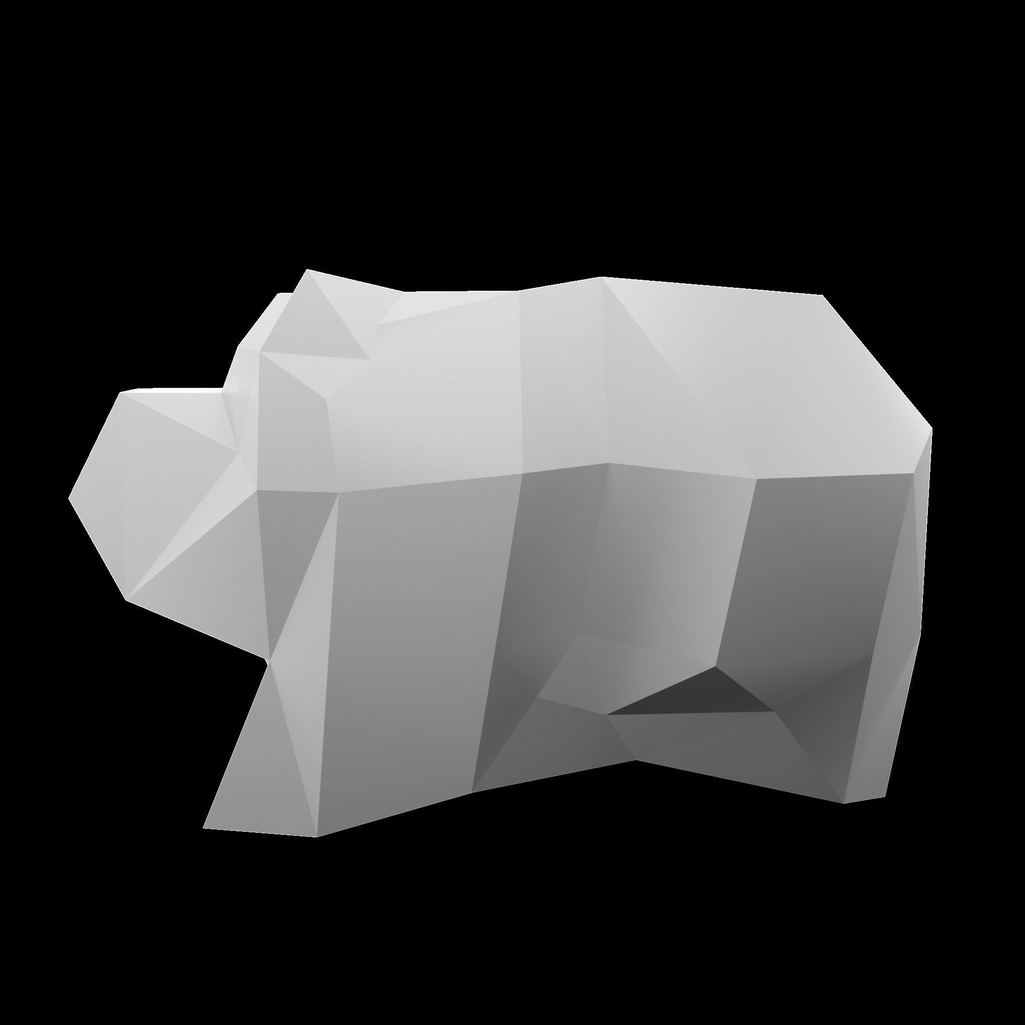 baby bear piggy bank Low-poly 3D model_2