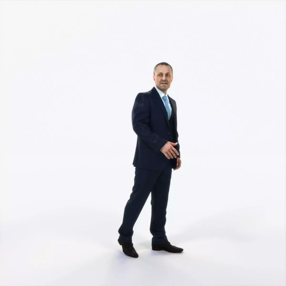 Fortitude 08F Walking Business Man Low-poly 3D model_0