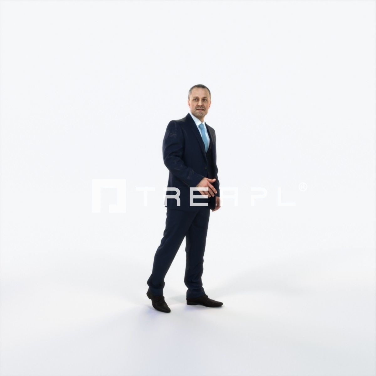 Fortitude 08F Walking Business Man Low-poly 3D model_1