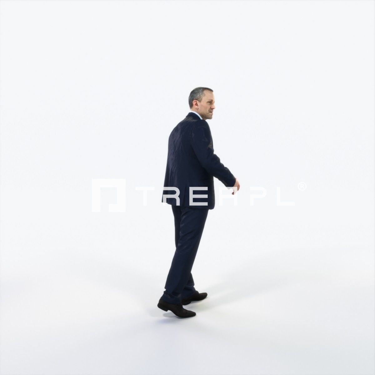 Fortitude 08F Walking Business Man Low-poly 3D model_2