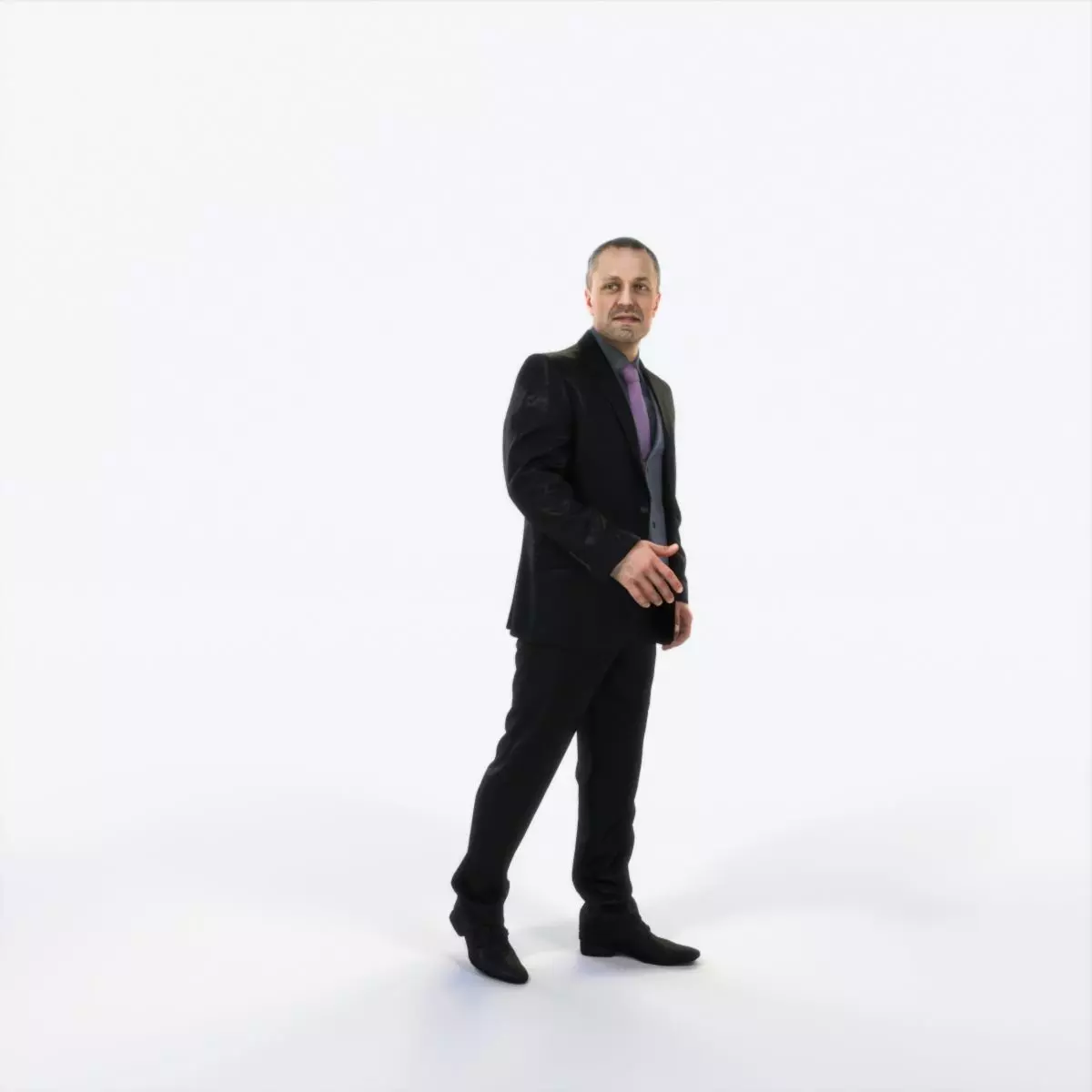 Fortitude 08B Walking Business Man Low-poly 3D model_0