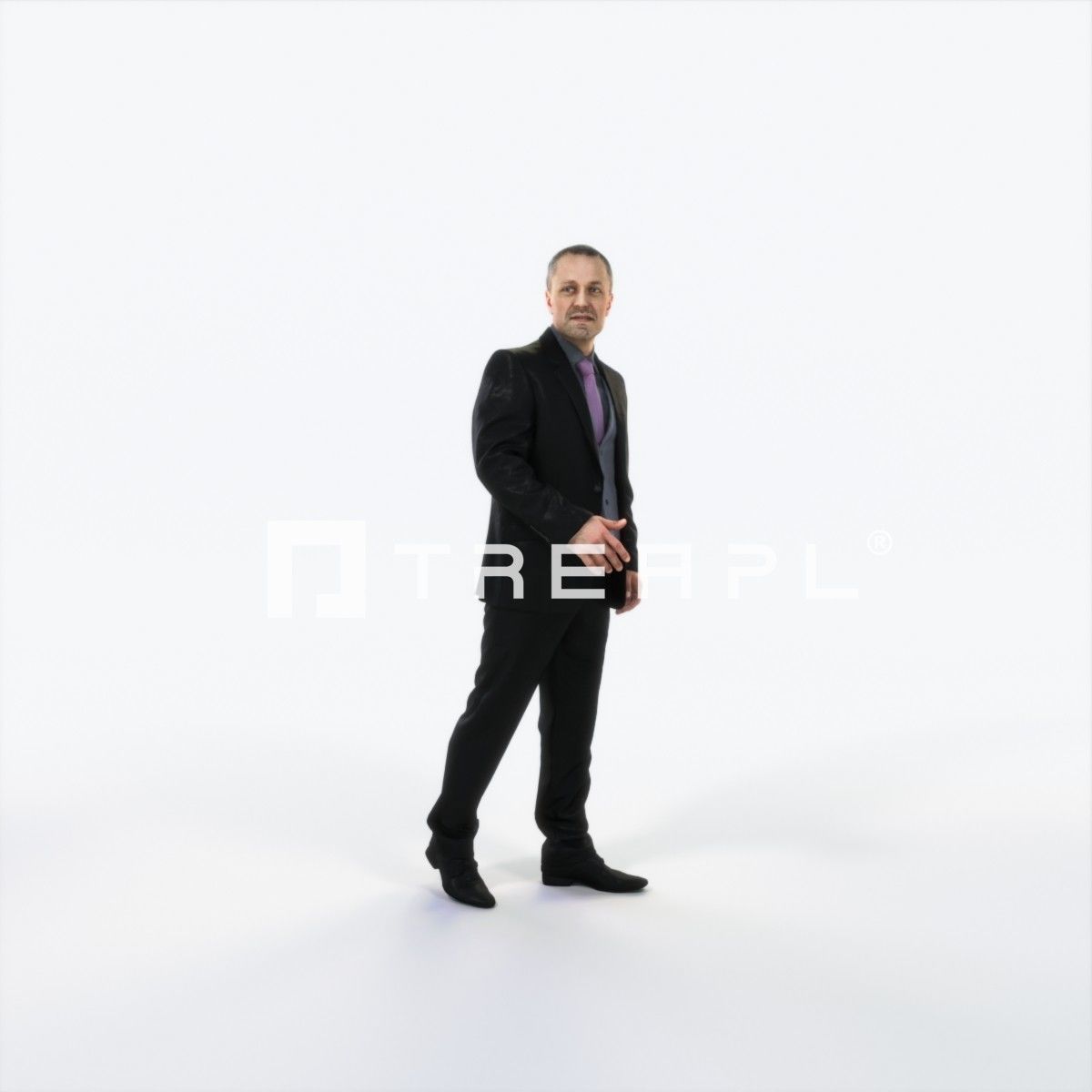 Fortitude 08B Walking Business Man Low-poly 3D model_1