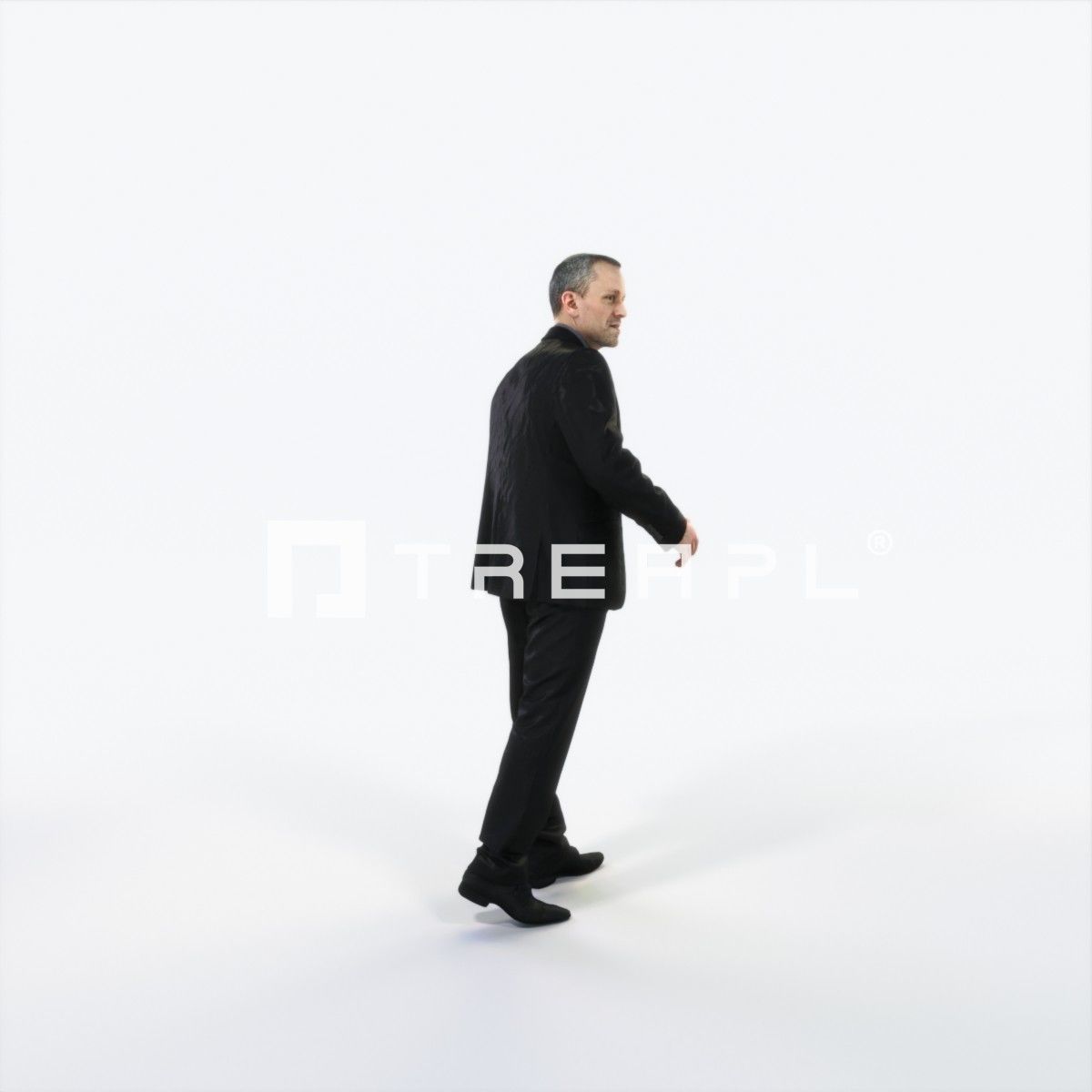 Fortitude 08B Walking Business Man Low-poly 3D model_2