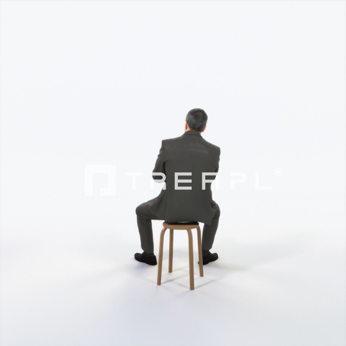 Fortitude 13E Clapping Sitting Business Man Low-poly 3D model_4