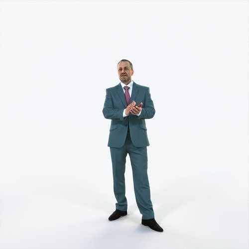 Fortitude 17I Clapping Business Man Low-poly 3D model