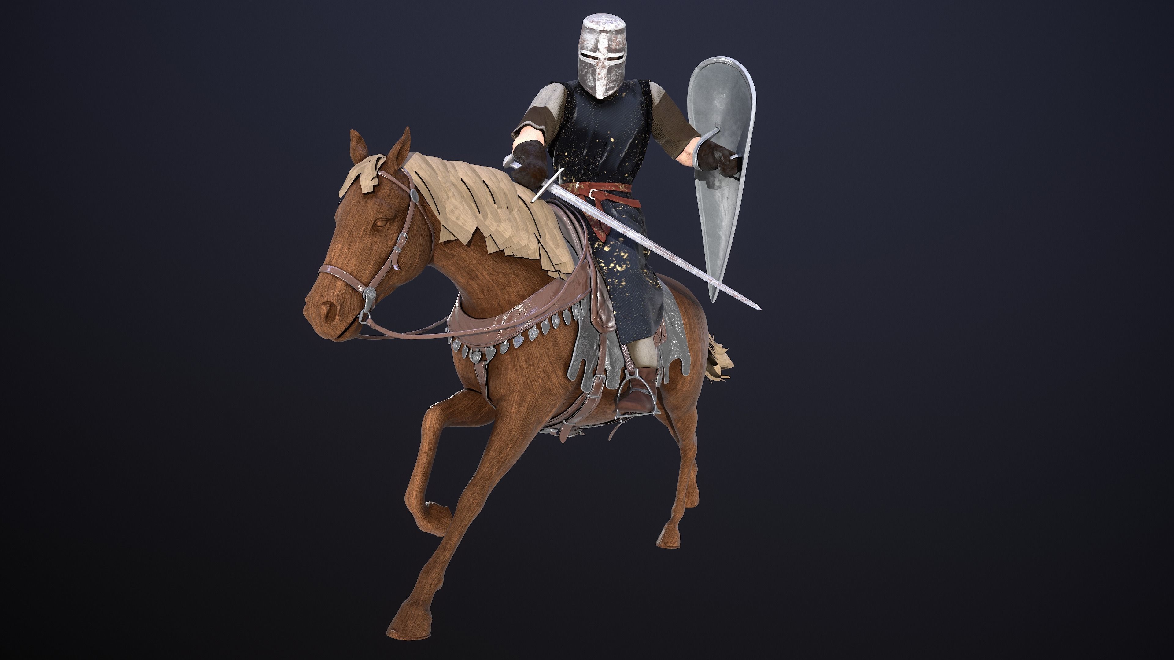 Guardian of the Grove  The Wooden Knight Low-poly 3D model_4