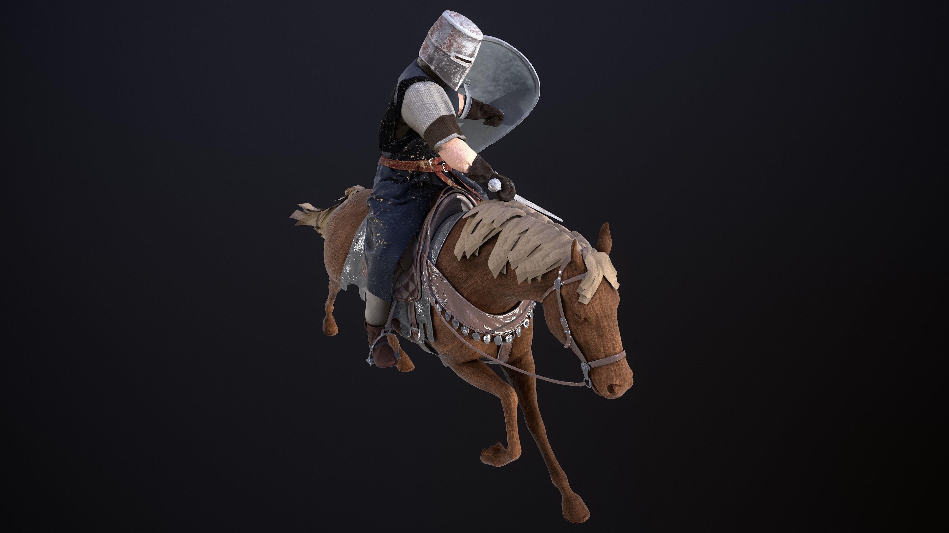 Guardian of the Grove  The Wooden Knight Low-poly 3D model_11