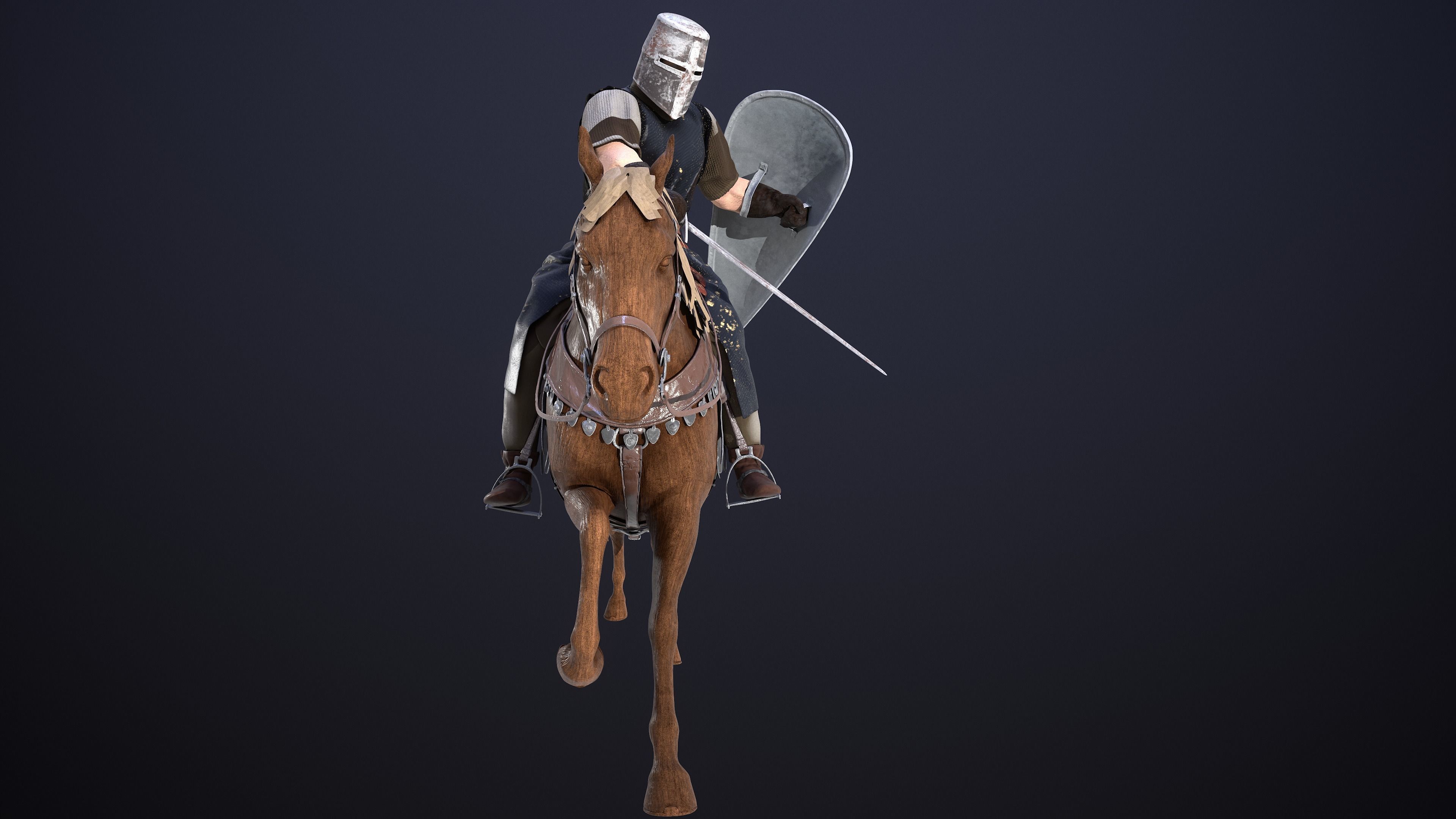 Guardian of the Grove  The Wooden Knight Low-poly 3D model_7