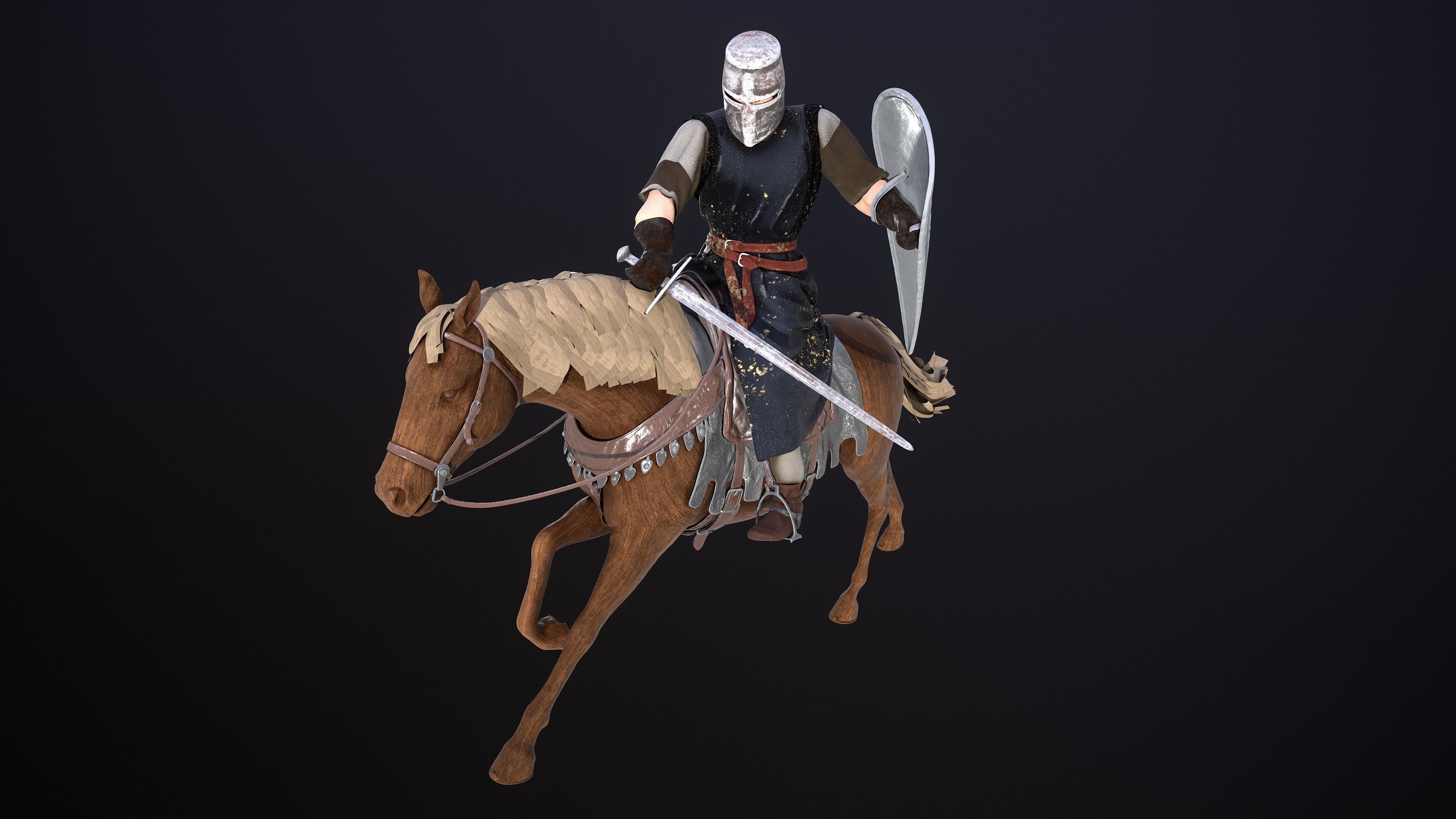 Guardian of the Grove  The Wooden Knight Low-poly 3D model_5