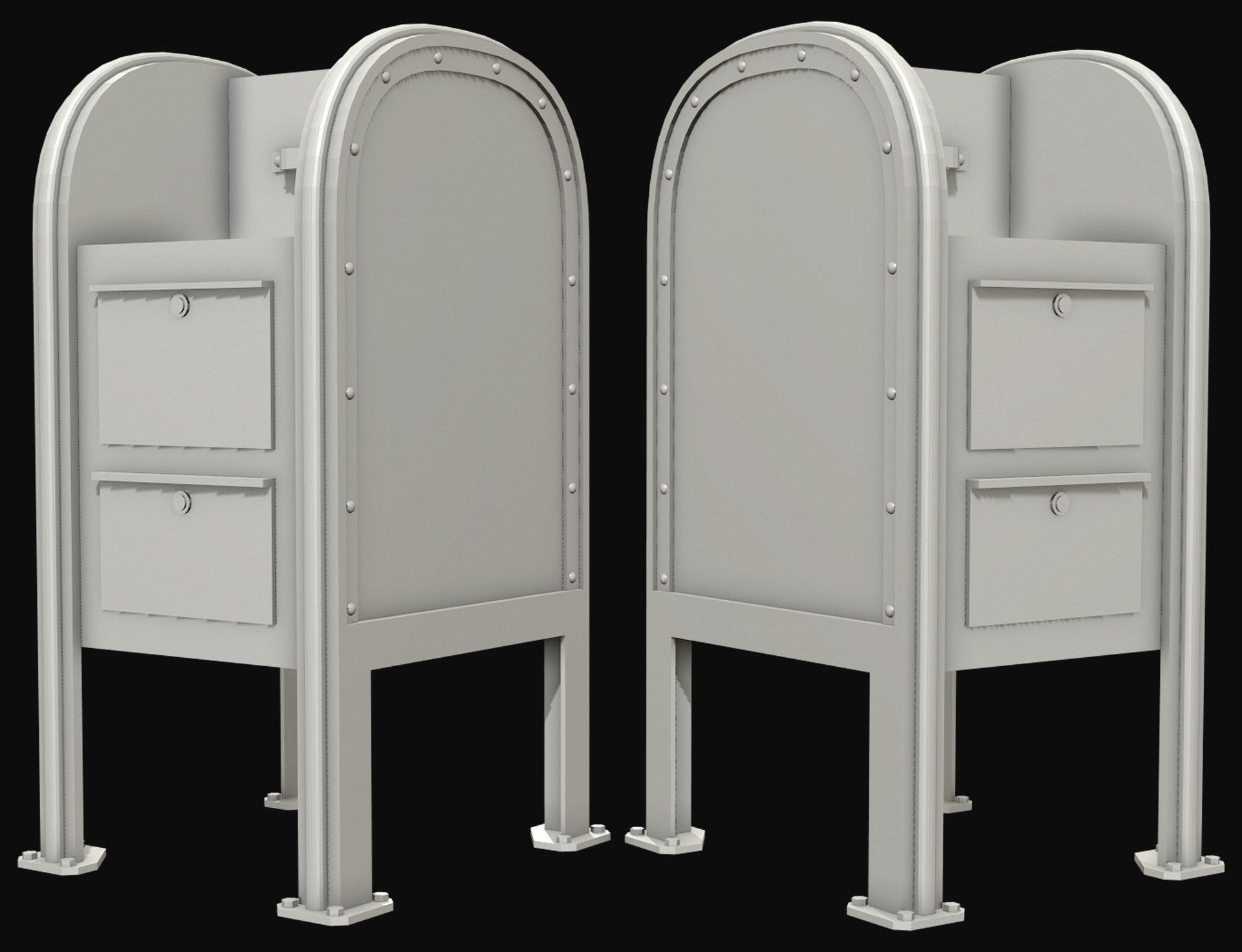 Mail Box 1 Low-poly 3D model_13