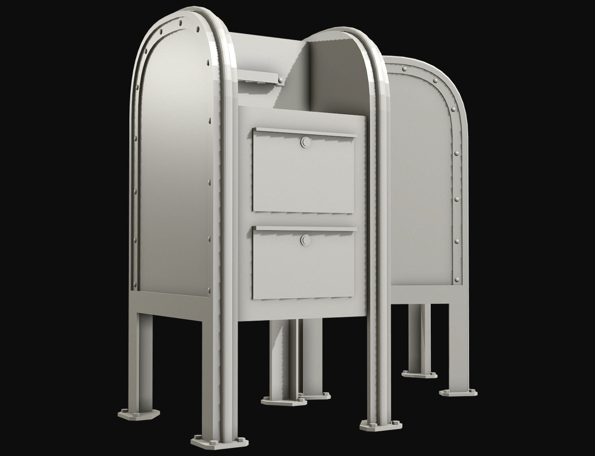 Mail Box 1 Low-poly 3D model_16