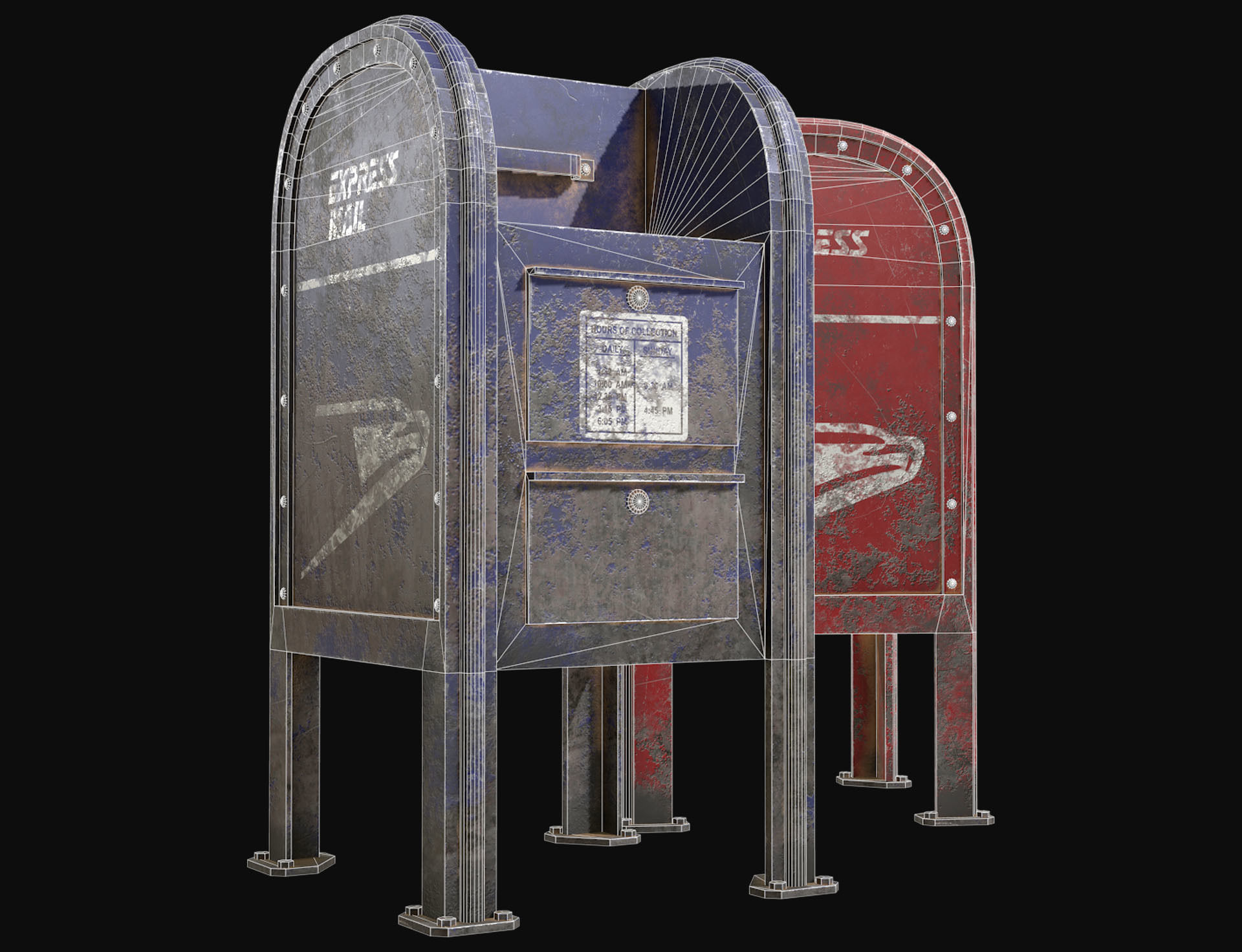 Mail Box 1 Low-poly 3D model_10