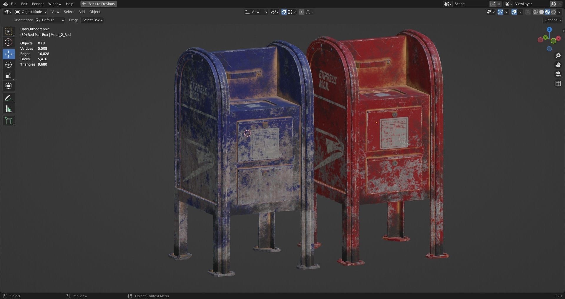 Mail Box 1 Low-poly 3D model_21