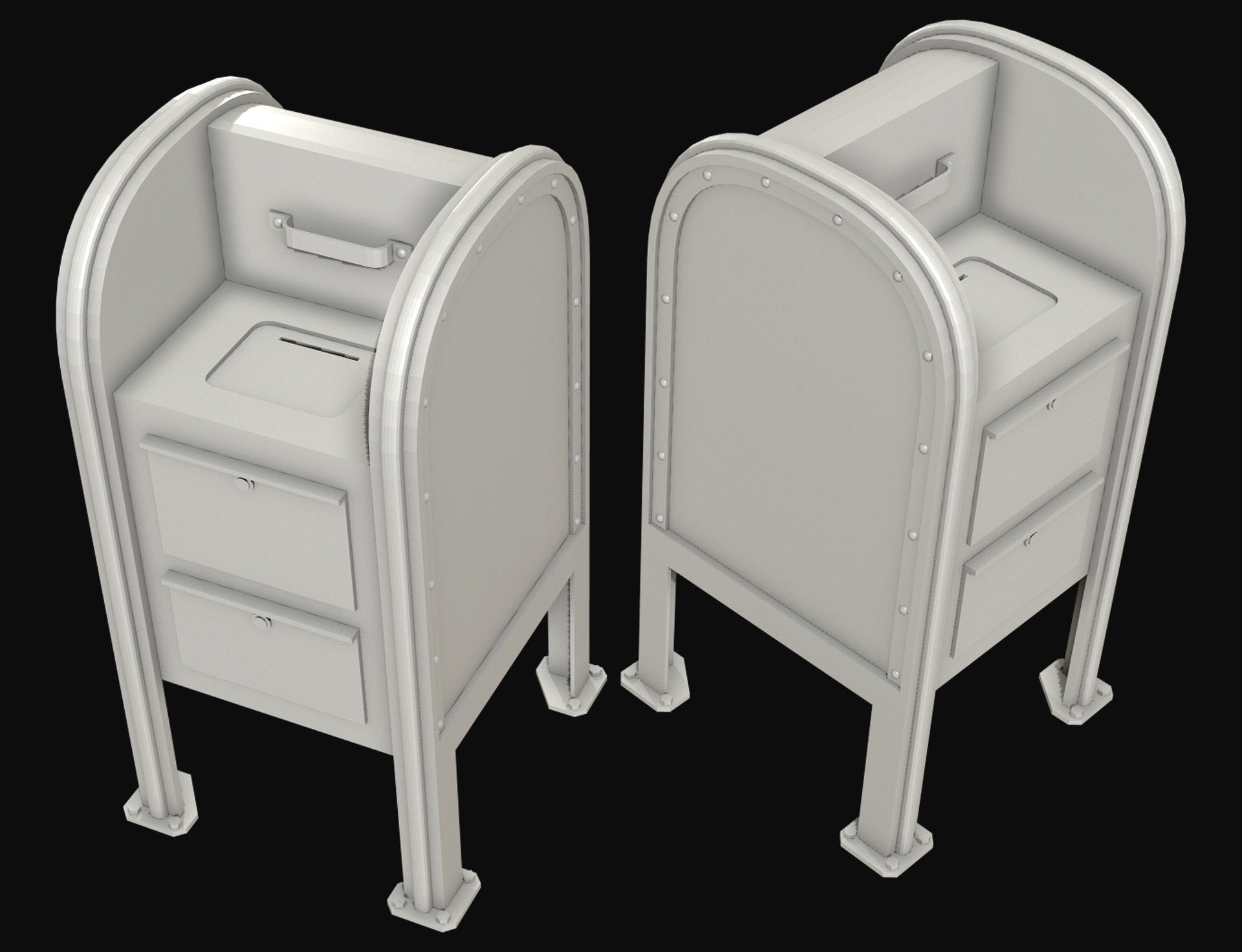 Mail Box 1 Low-poly 3D model_17