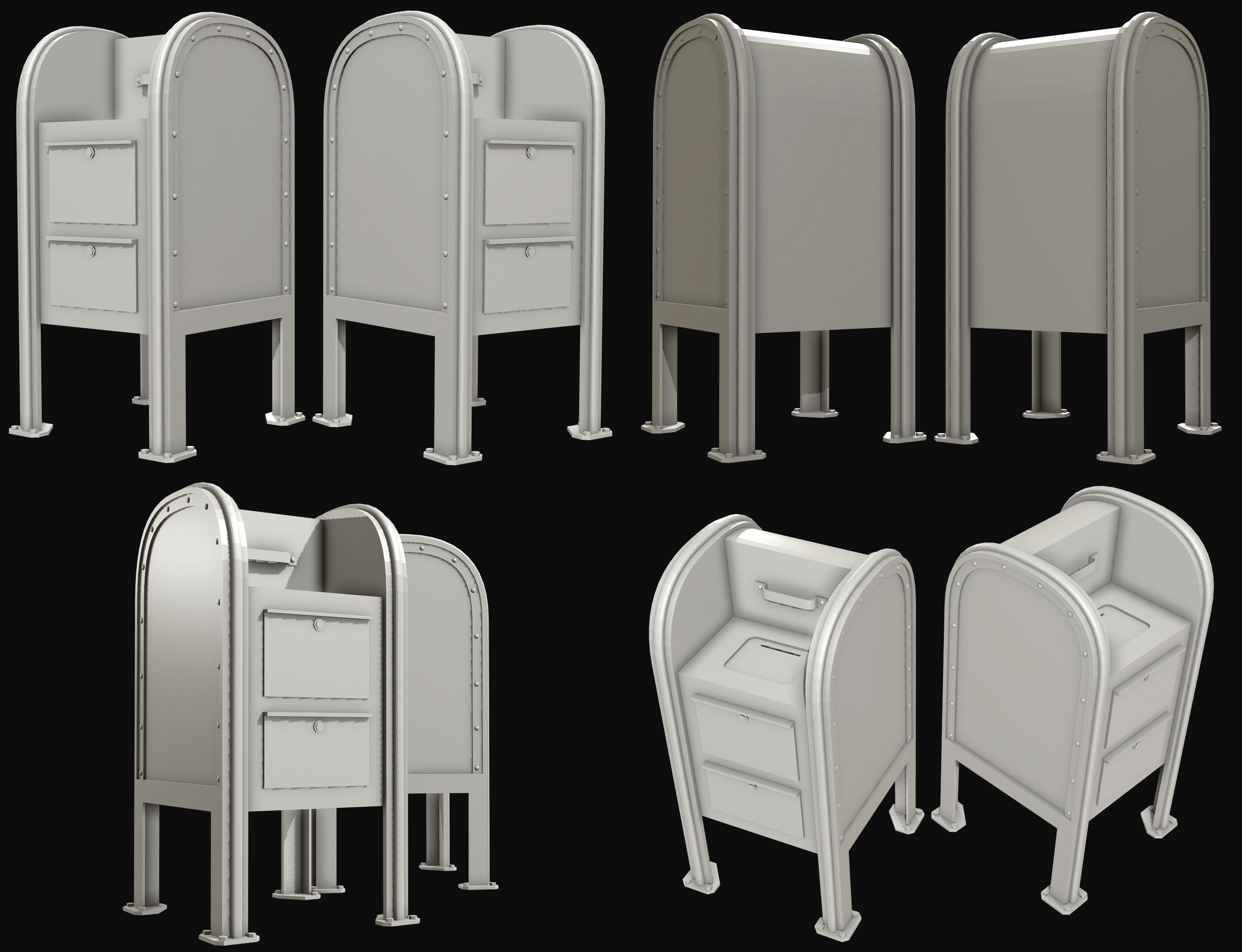 Mail Box 1 Low-poly 3D model_18