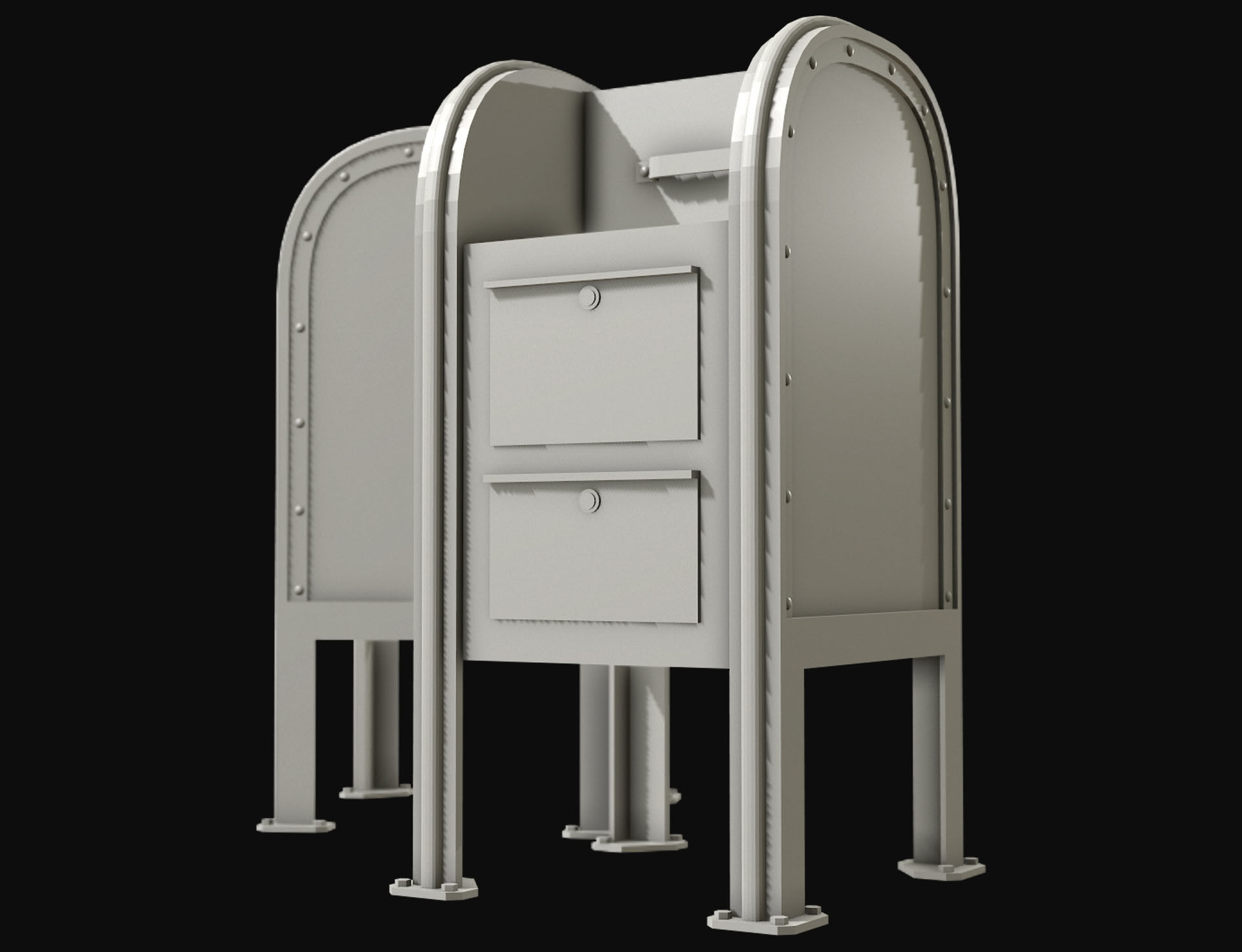 Mail Box 1 Low-poly 3D model_14