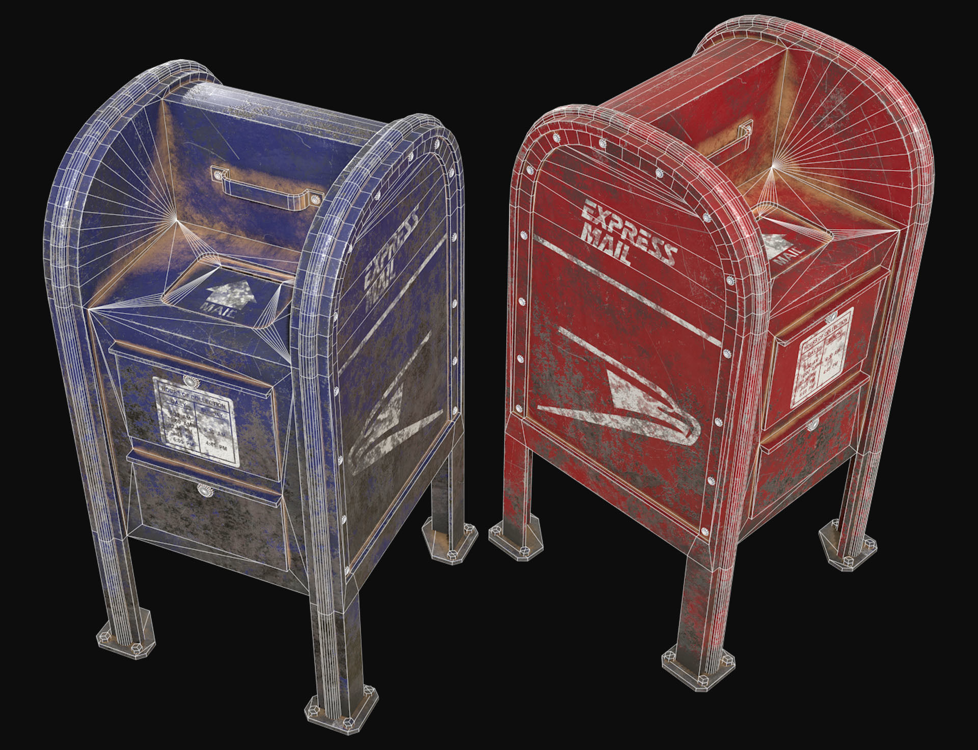 Mail Box 1 Low-poly 3D model_11