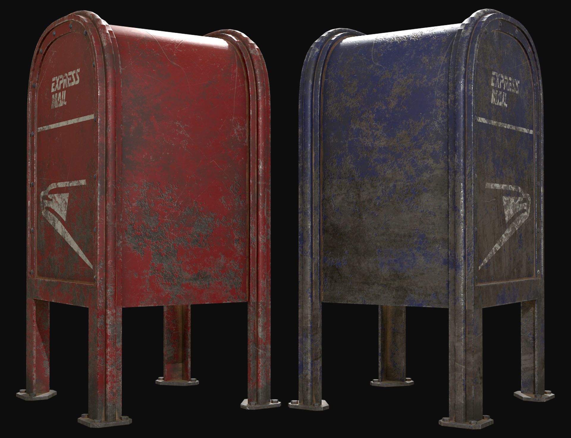 Mail Box 1 Low-poly 3D model_4