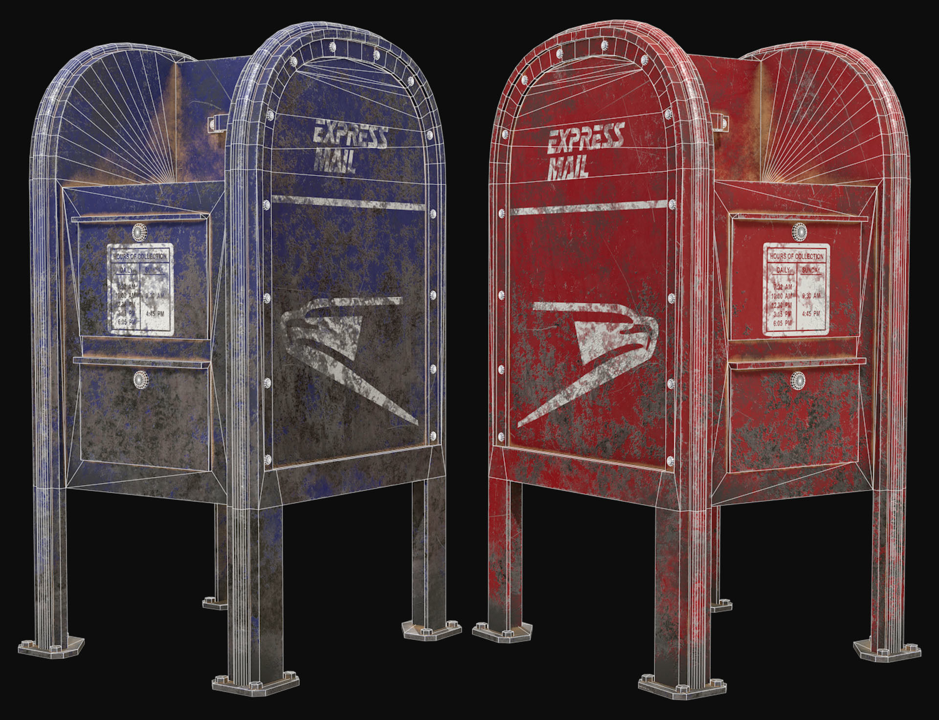 Mail Box 1 Low-poly 3D model_7