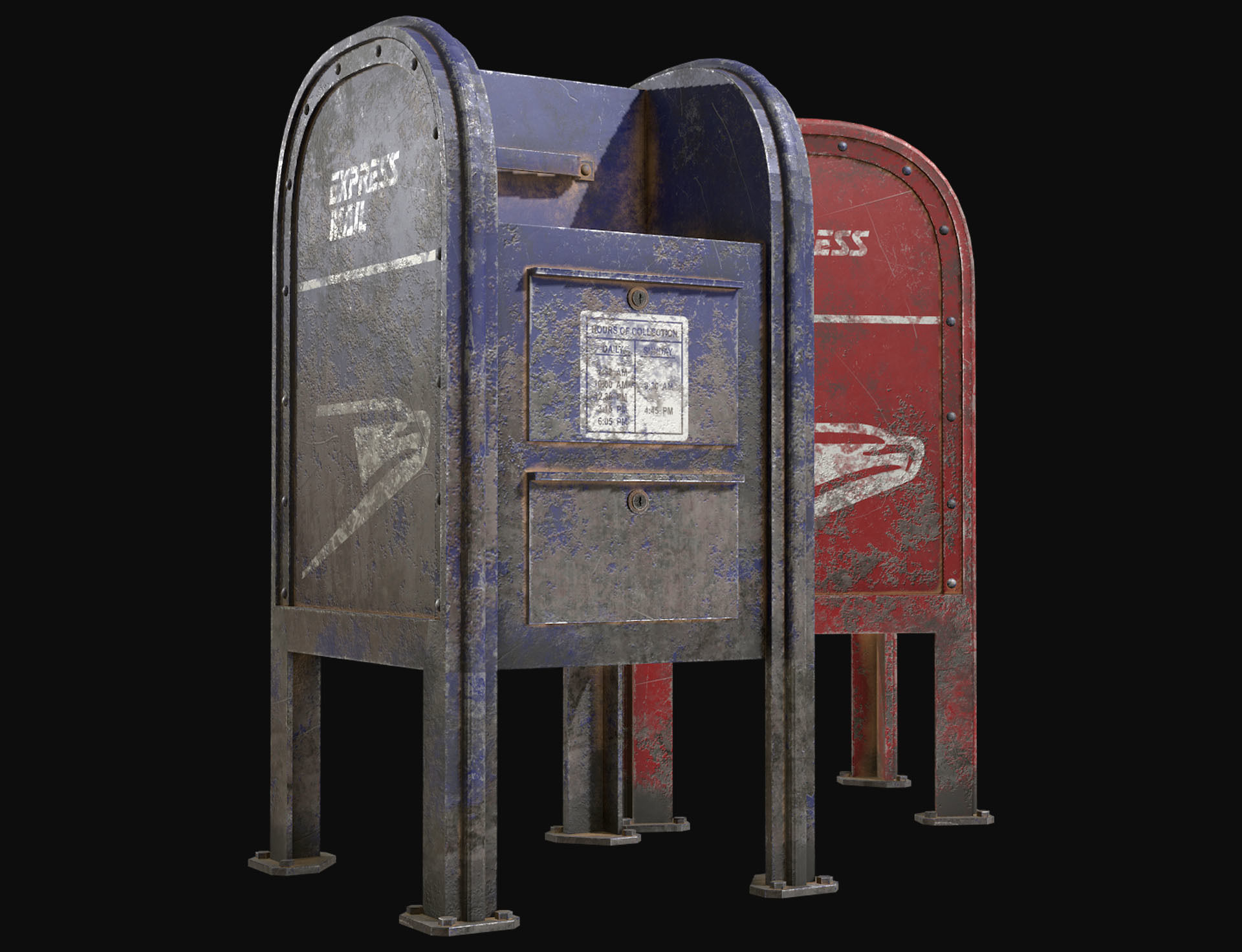 Mail Box 1 Low-poly 3D model_3