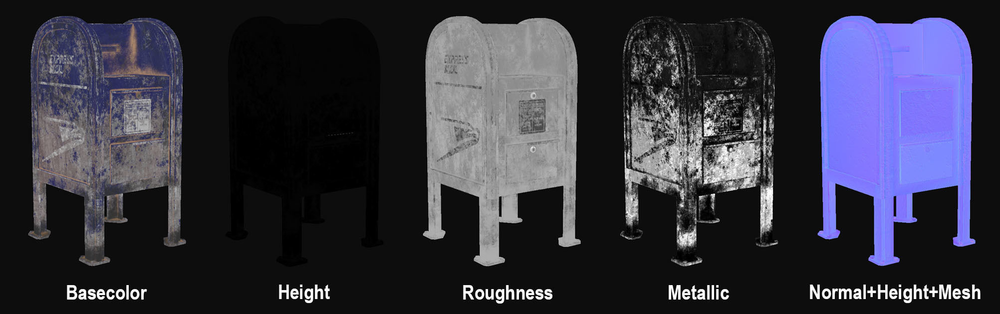 Mail Box 1 Low-poly 3D model_20