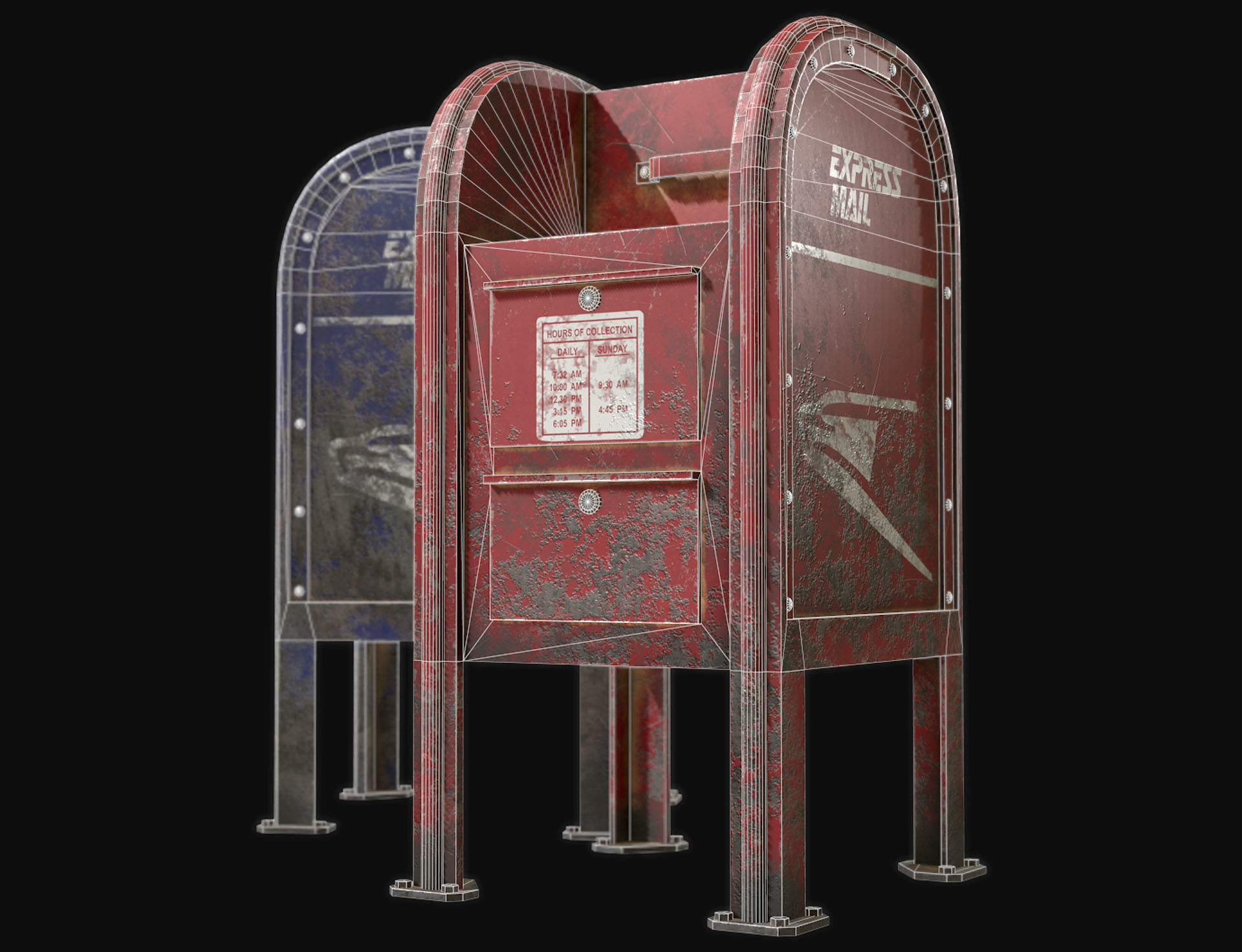 Mail Box 1 Low-poly 3D model_8