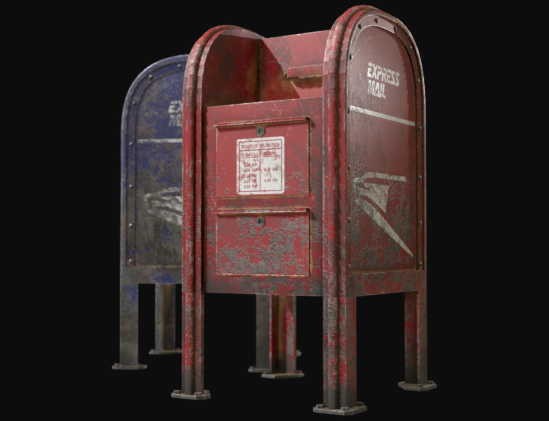 Mail Box 1 Low-poly 3D model_2