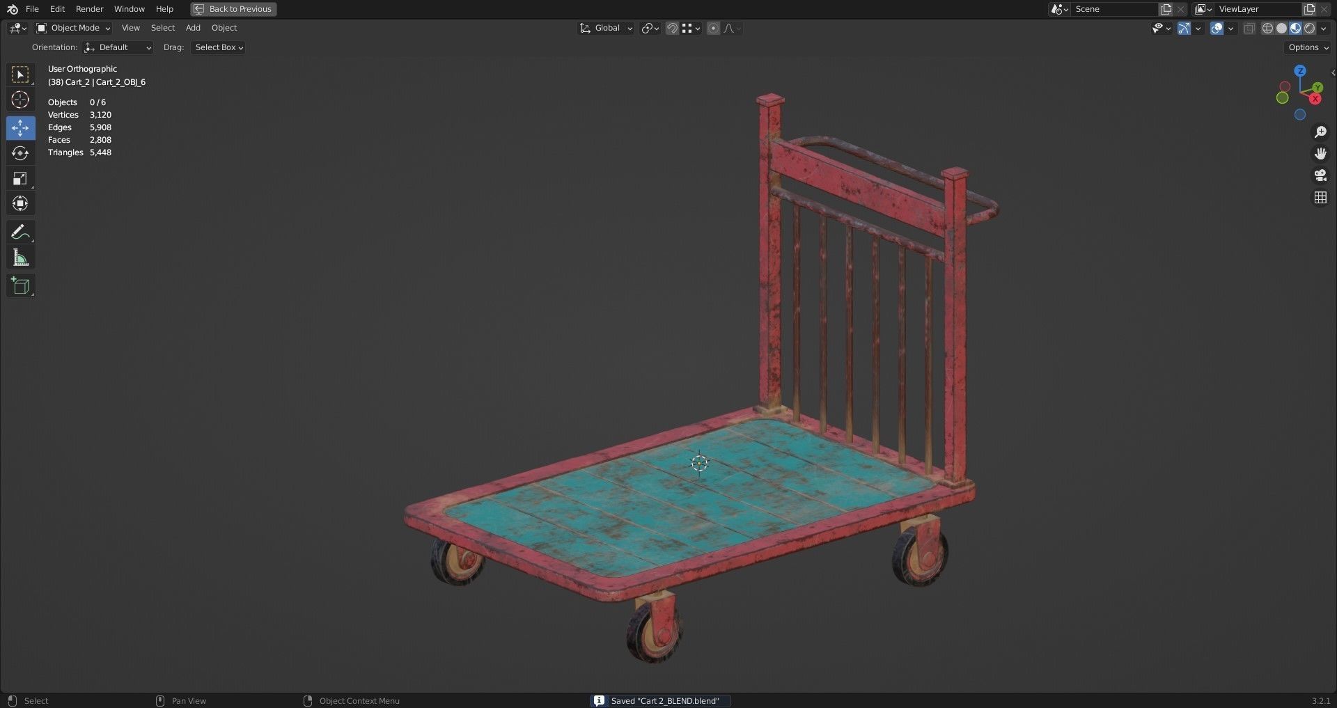 Cart 2 Low-poly 3D model_15