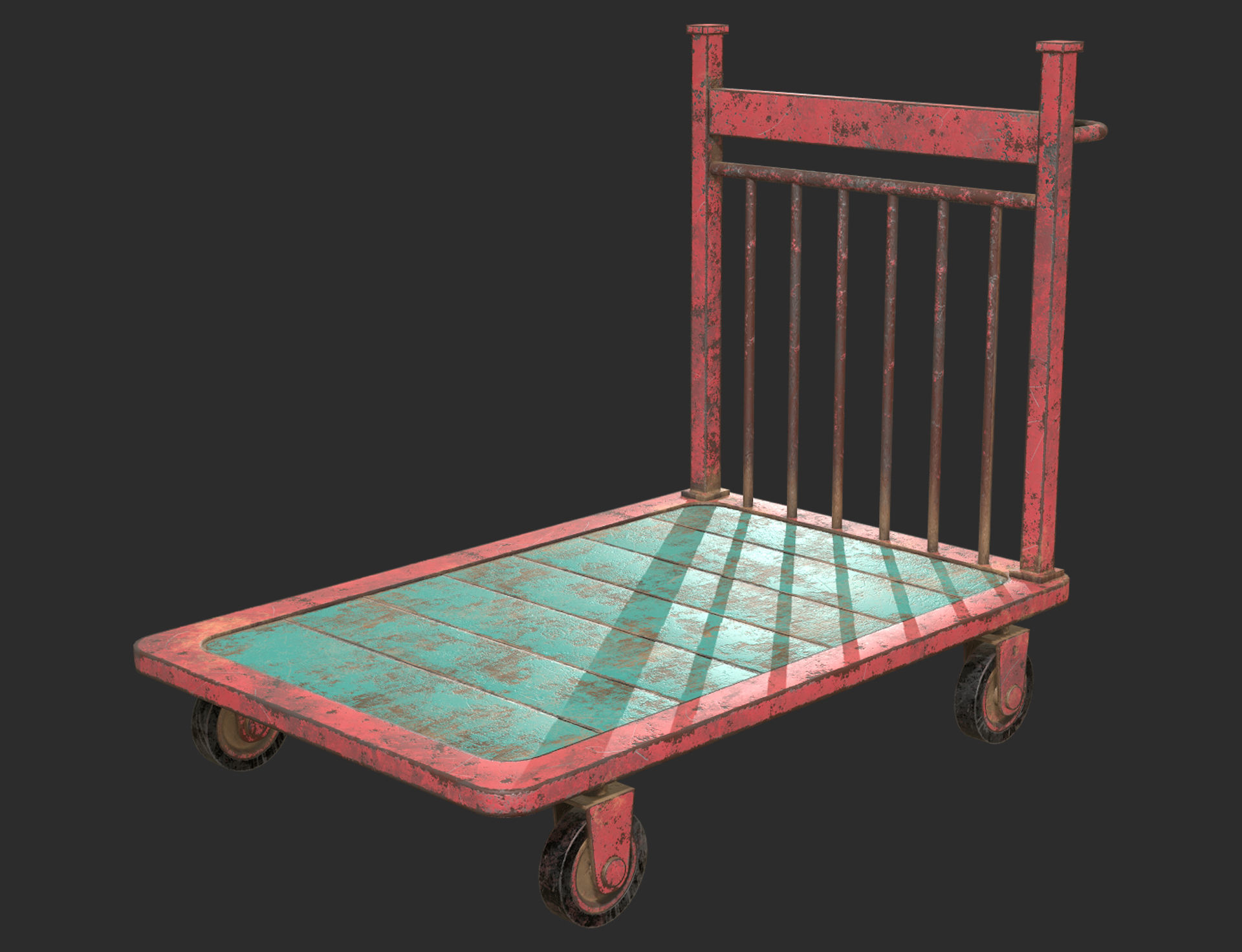 Cart 2 Low-poly 3D model_1