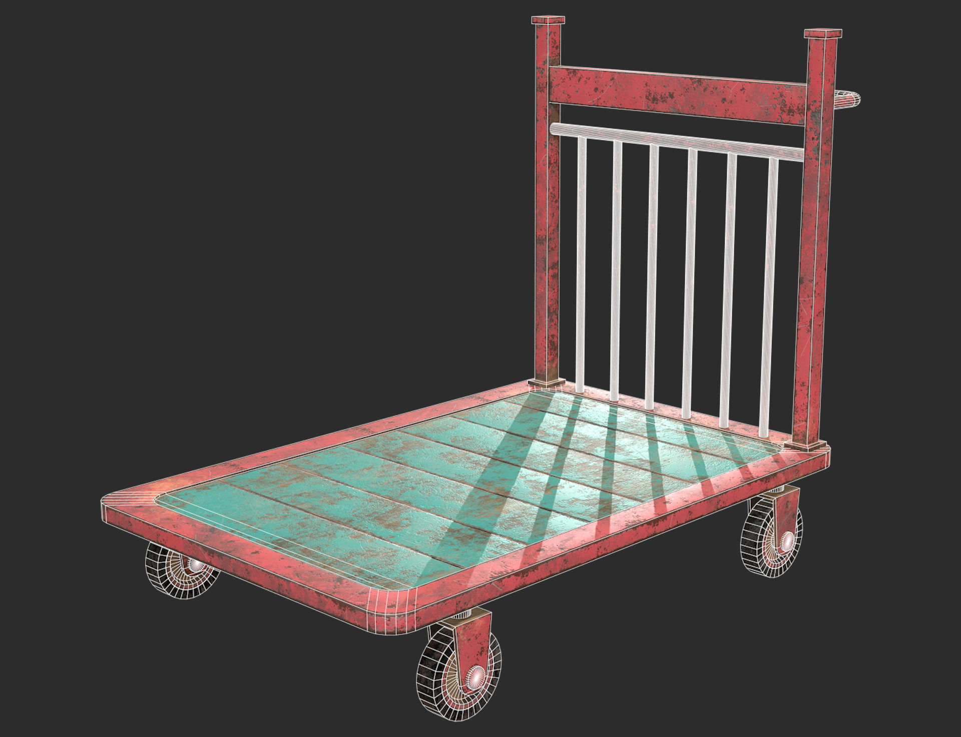 Cart 2 Low-poly 3D model_5