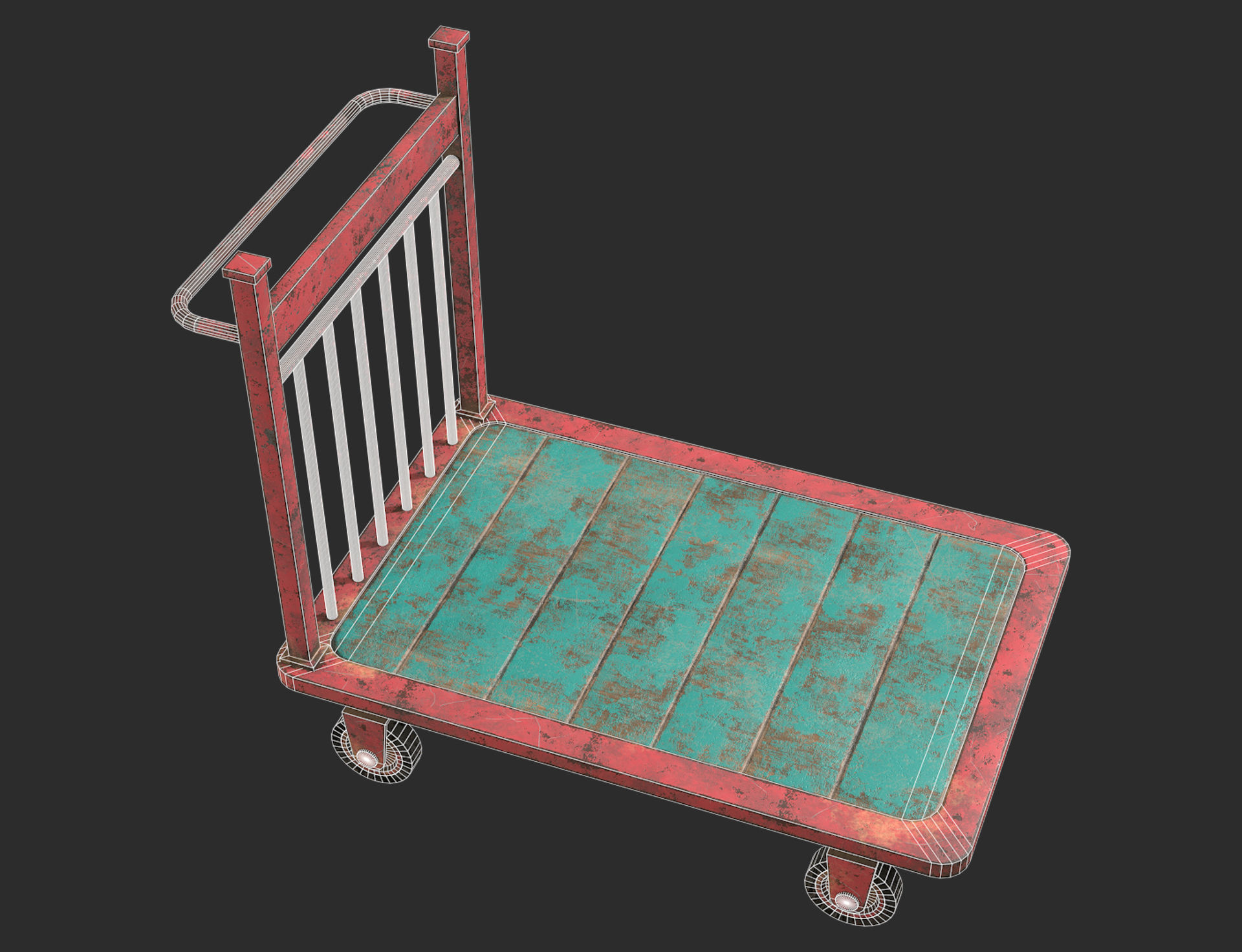 Cart 2 Low-poly 3D model_8