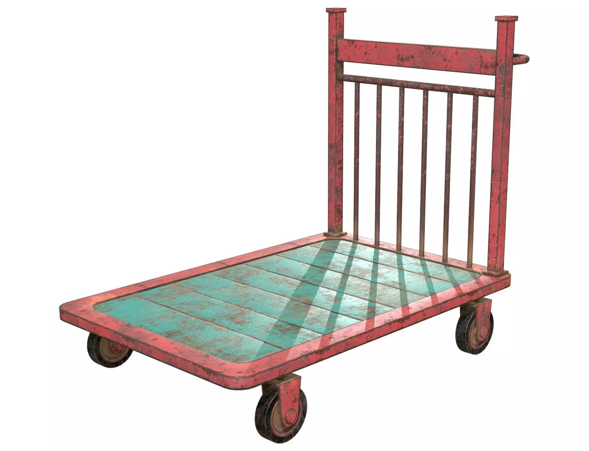 Cart 2 Low-poly 3D model_0