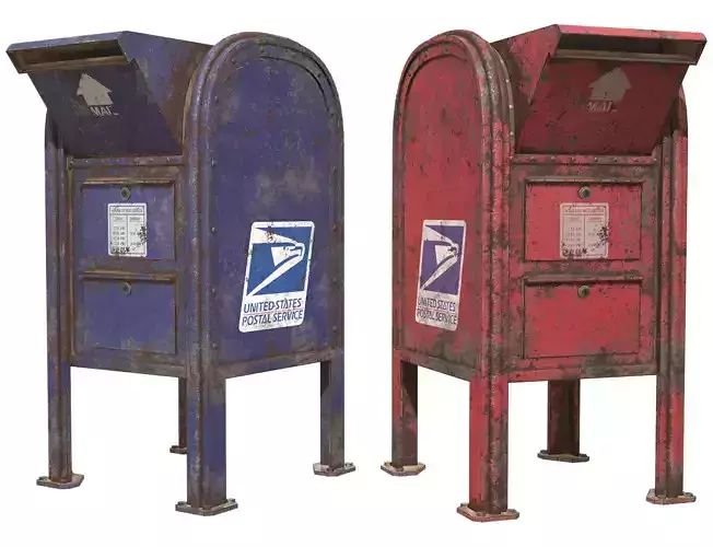 Mail Box 2 Low-poly 3D model